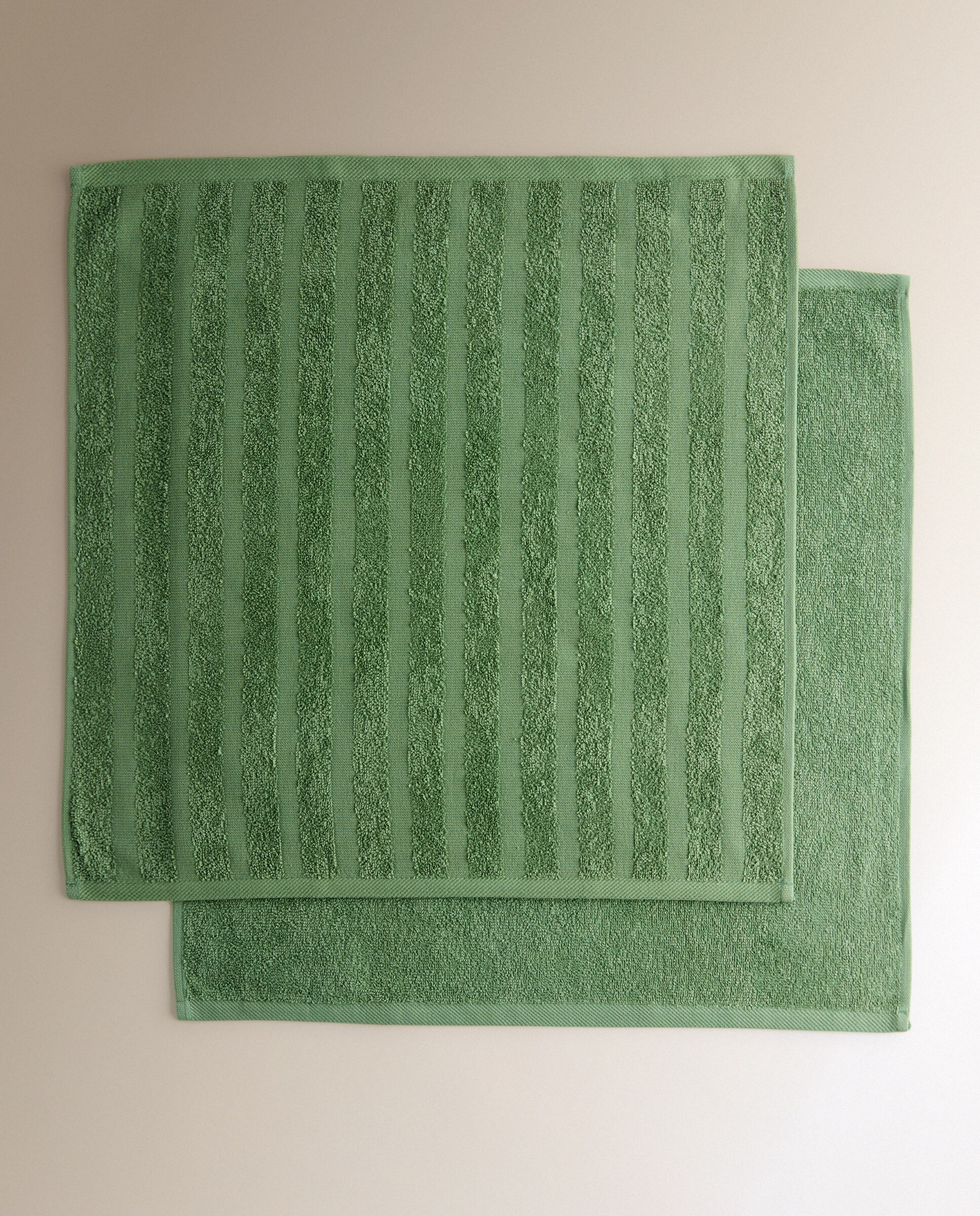 Set 2 paños rizo algodón Moss - Verde 50 x 50 cm Verde-5