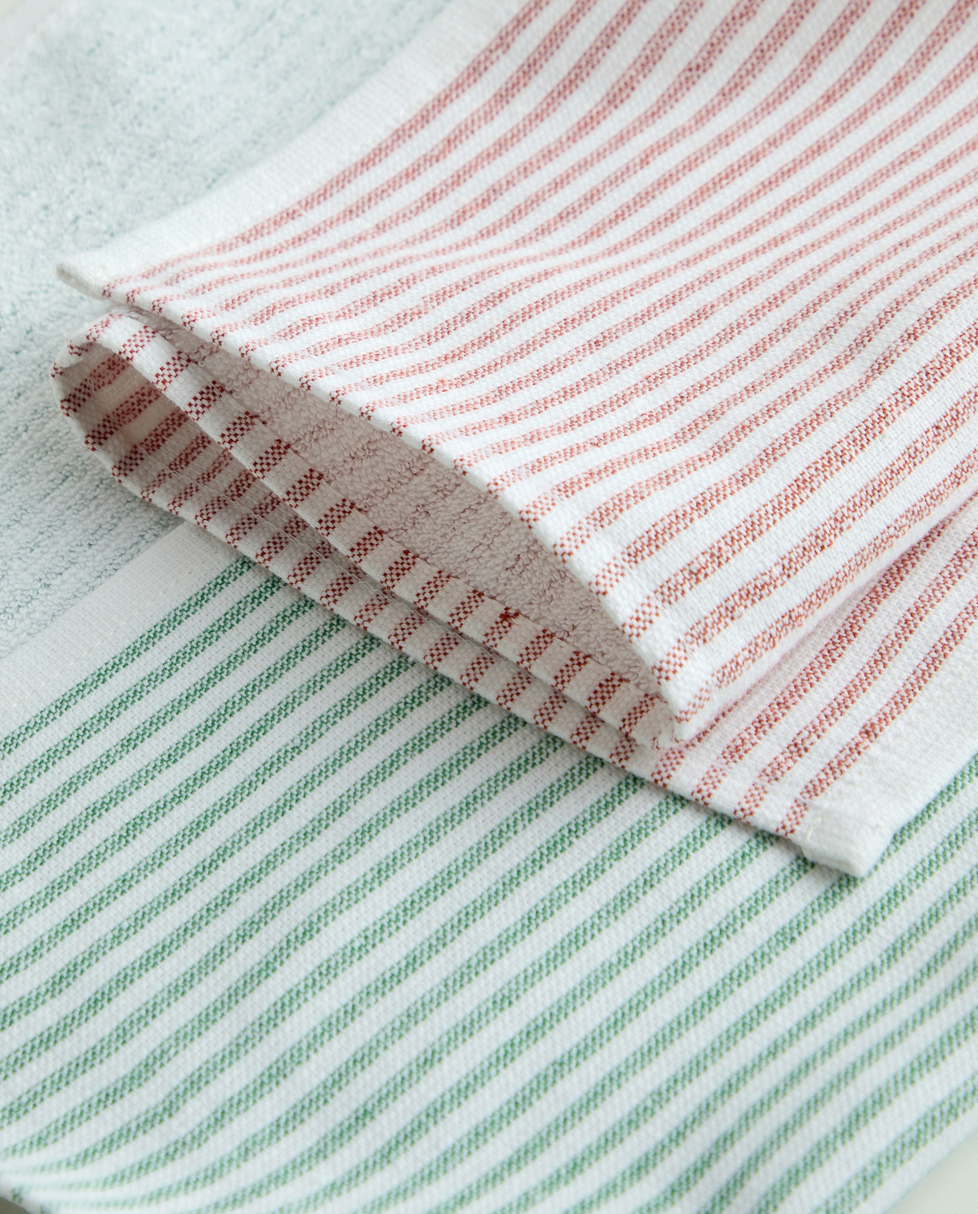 Conjunto de 2 Panos de Algodão Striped Verde-3