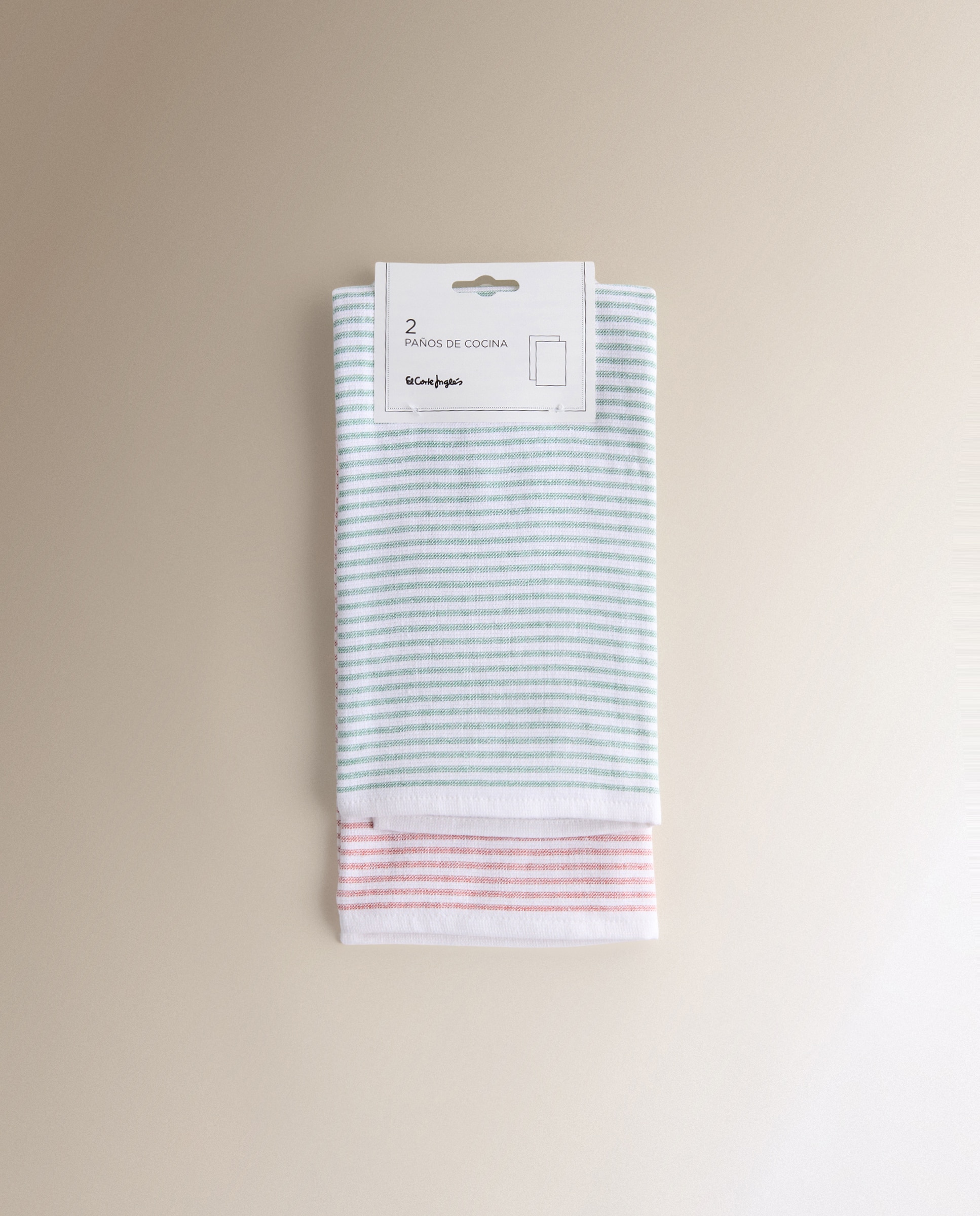 Conjunto de 2 Panos de Algodão Striped Verde-6