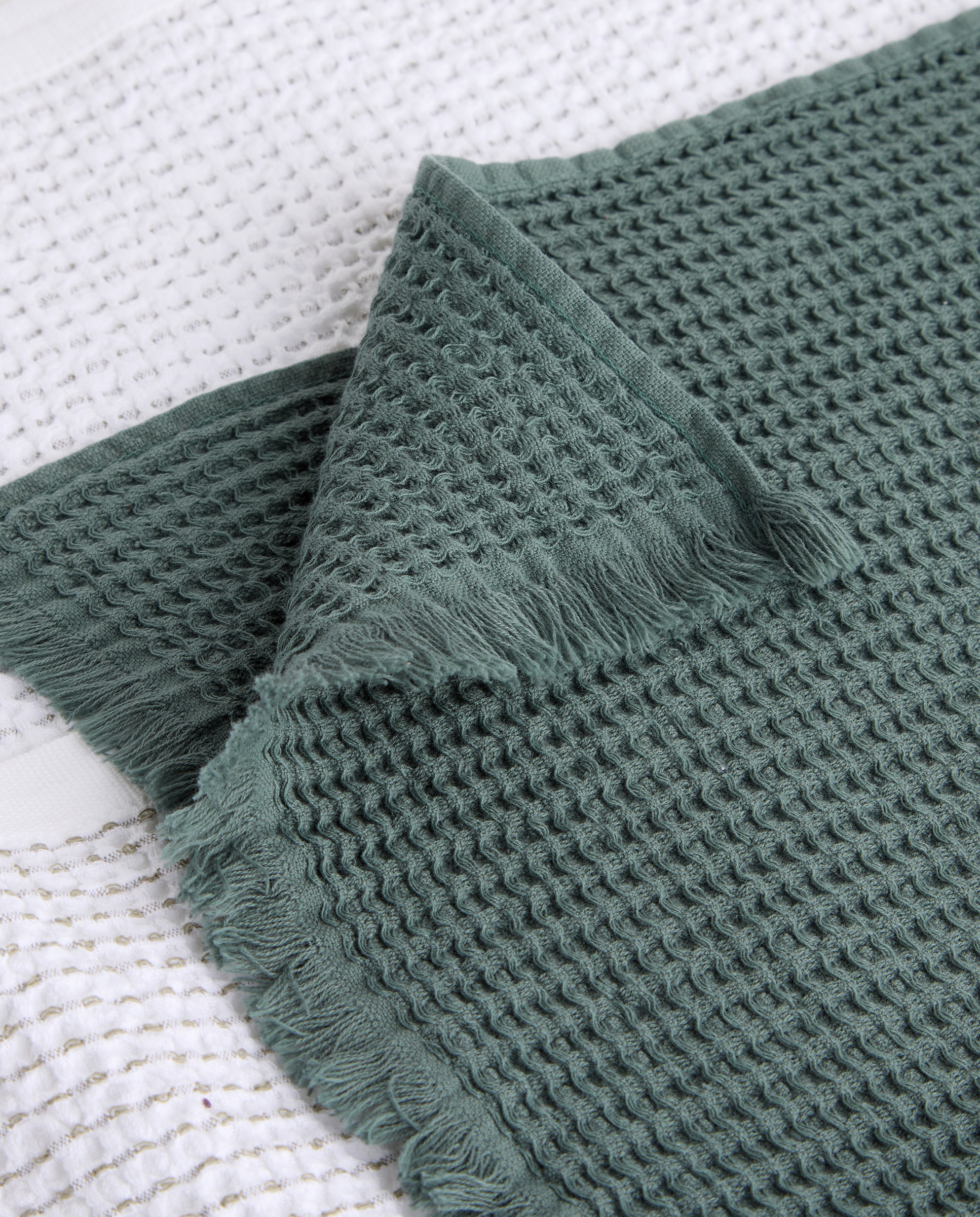 Set 2 paños de cocina algodón Nido - Verde 50 x 70 cm Verde-3