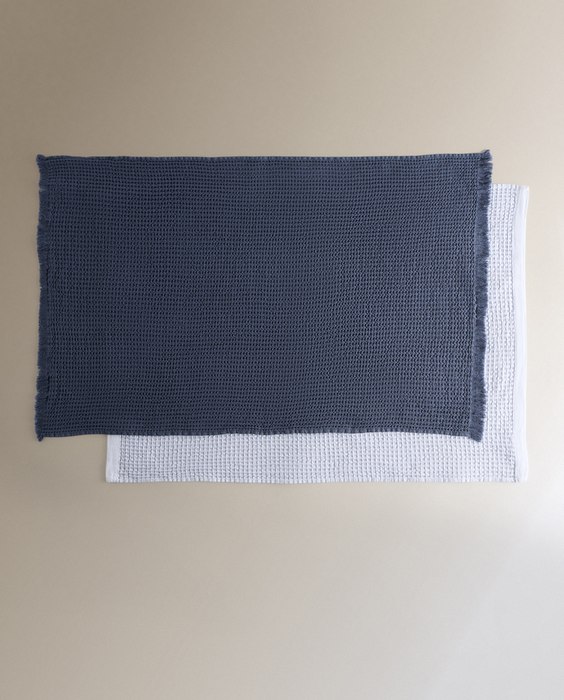 Set 2 paños de cocina algodón Nido - Azul 50 x 70 cm Azul-4