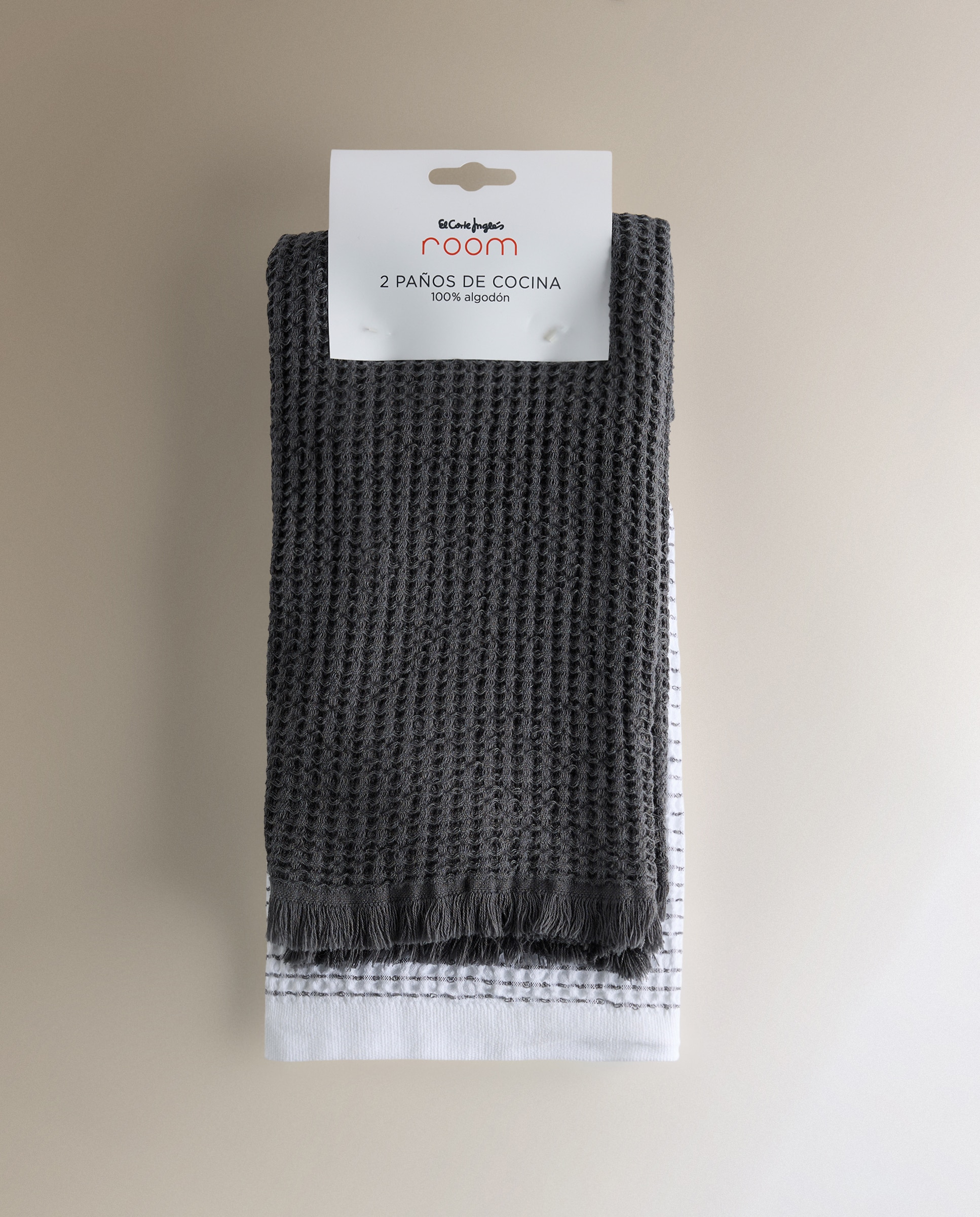 Set 2 paños de cocina algodón Nido - Gris 50 x 70 cm Gris-6