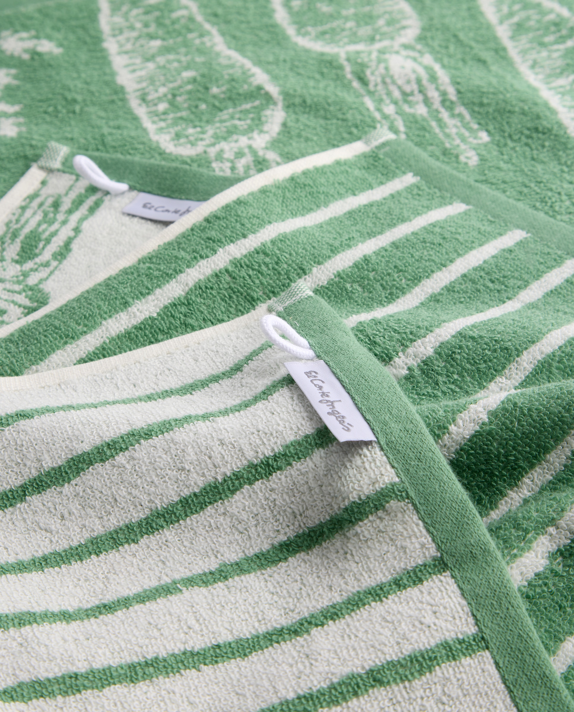 Set 2 paños de rizo algodón Verduras - Verde 50 x 50 cm Verde-3