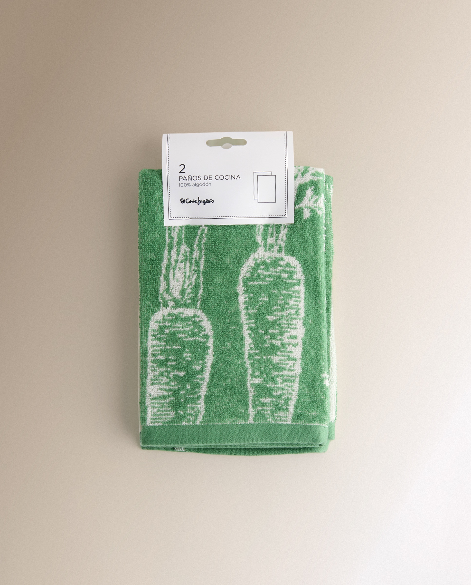 Set 2 paños de rizo algodón Verduras - Verde 50 x 50 cm Verde-6