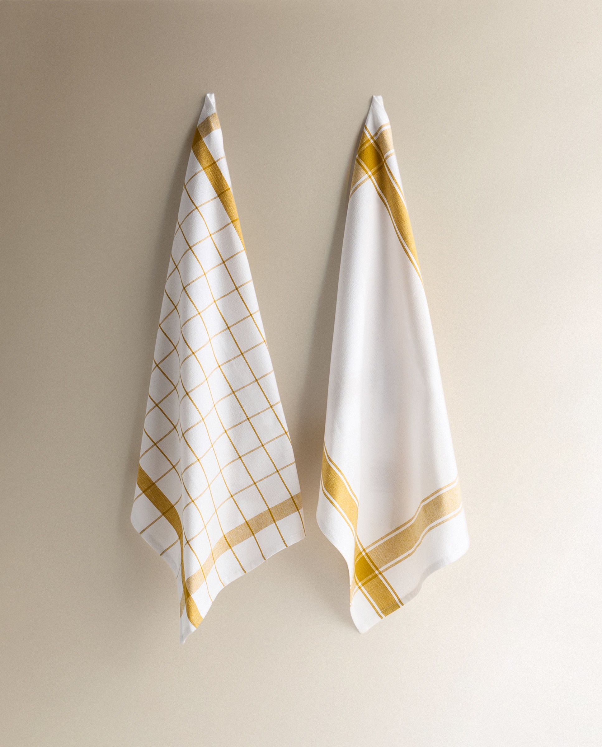 Set 2 paños sarga algodón Nova - Mostaza 50 x 70 cm Mostaza-2