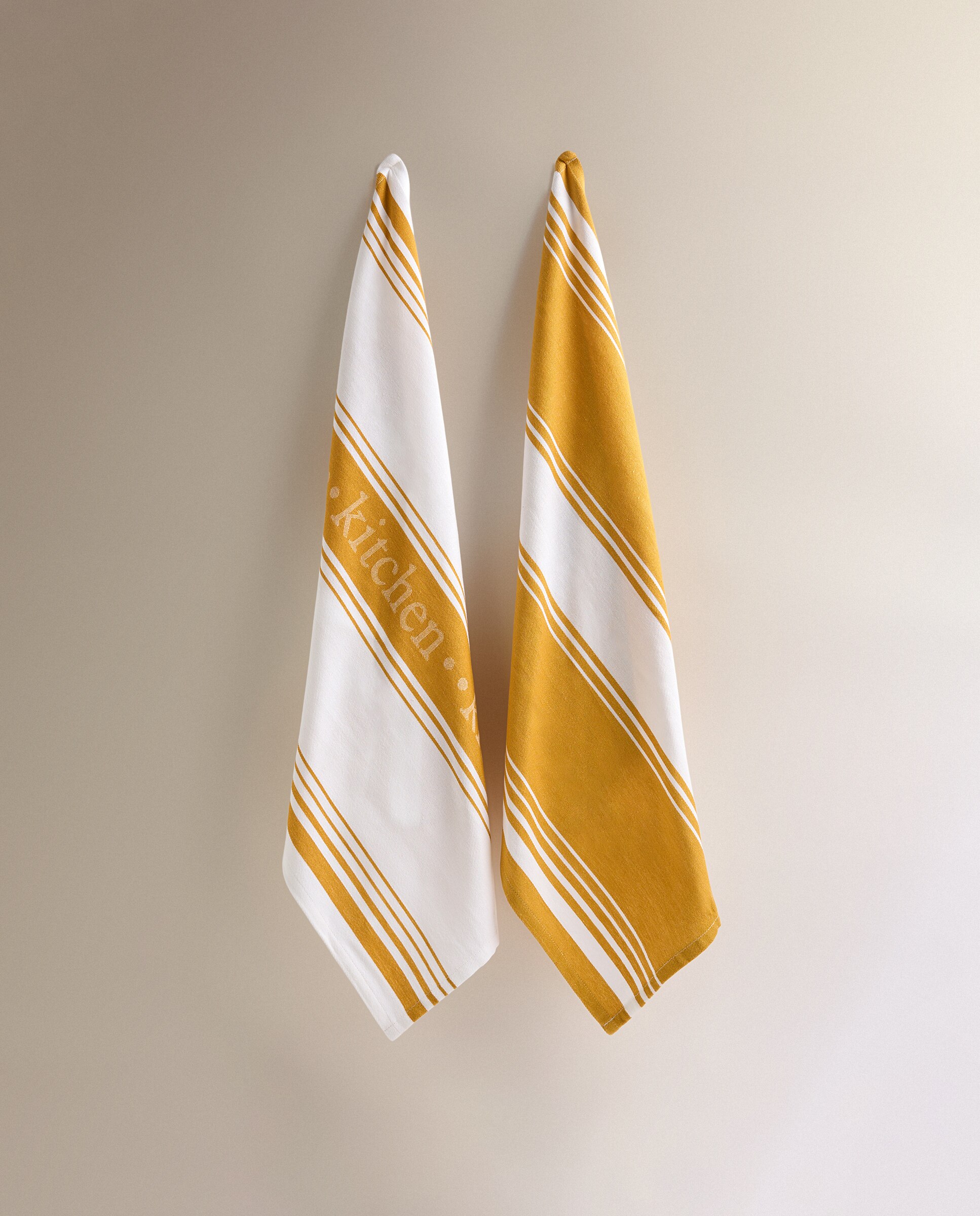Conjunto de 2 Panos de Cozinha de Algodão Kitsail Mostarda-2