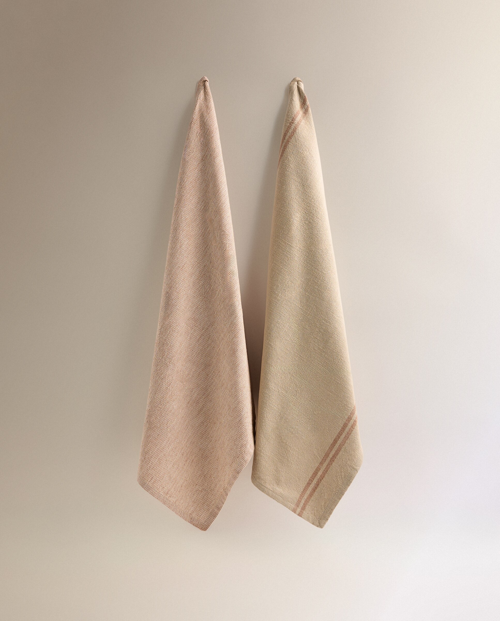 Conjunto de 2 Panos de Sarja de Algodão Norway Bege-2