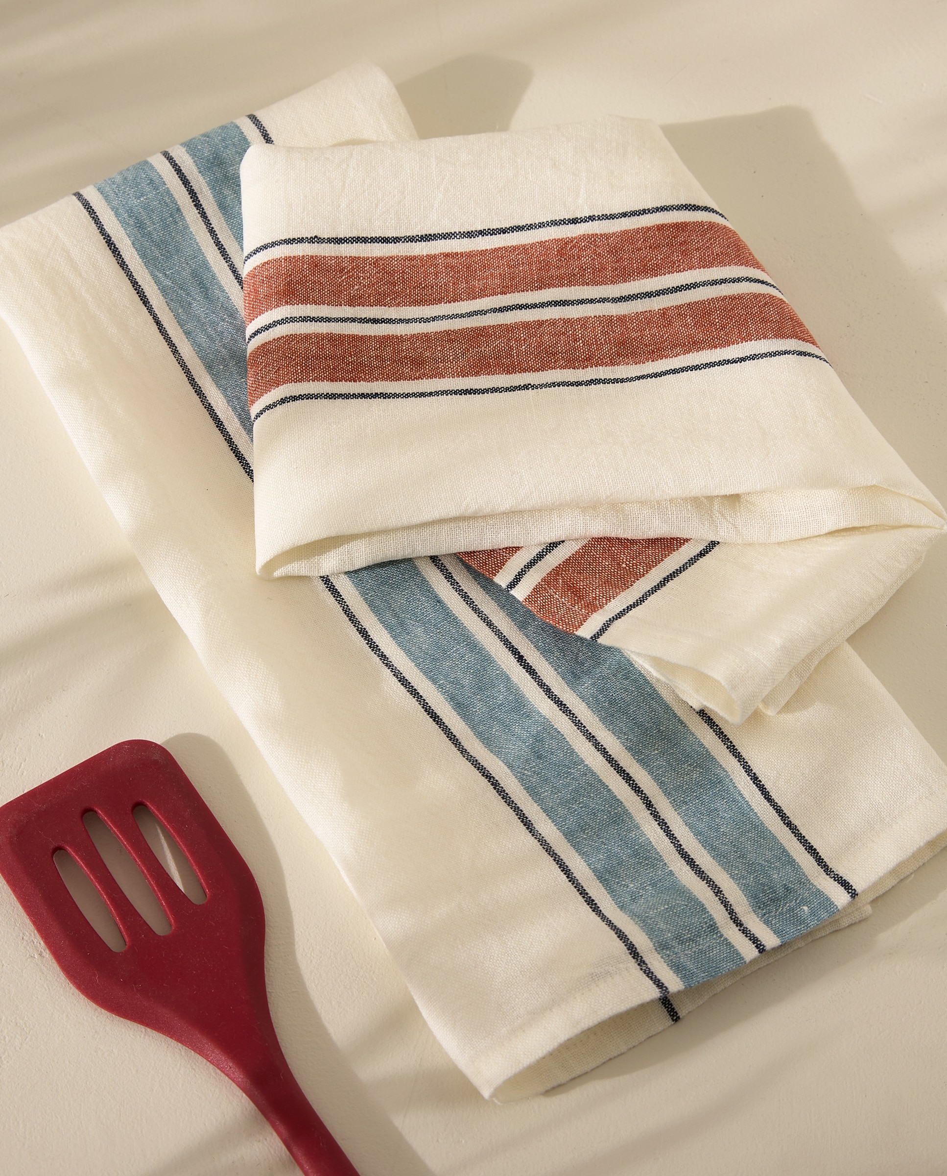 Set 2 paños de cocina sarga lino Javea - Multicolor Multicolor-1