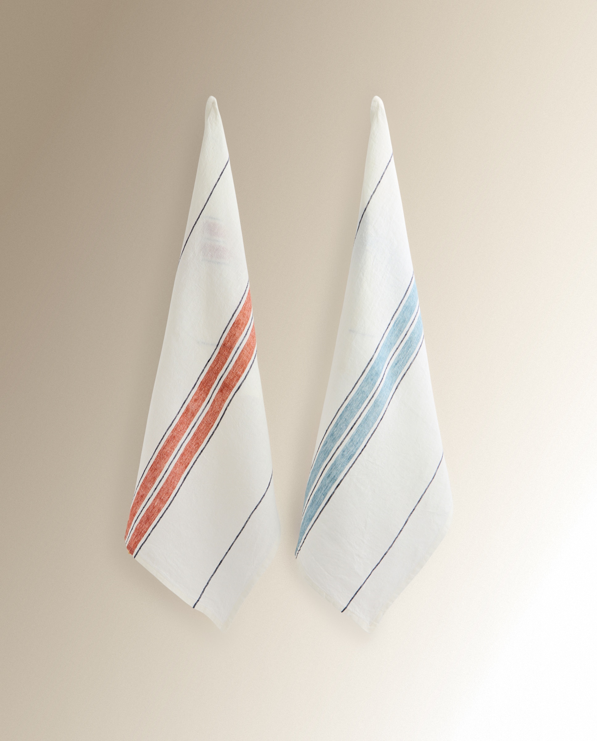 Set 2 paños de cocina sarga lino Javea - Multicolor Multicolor-2