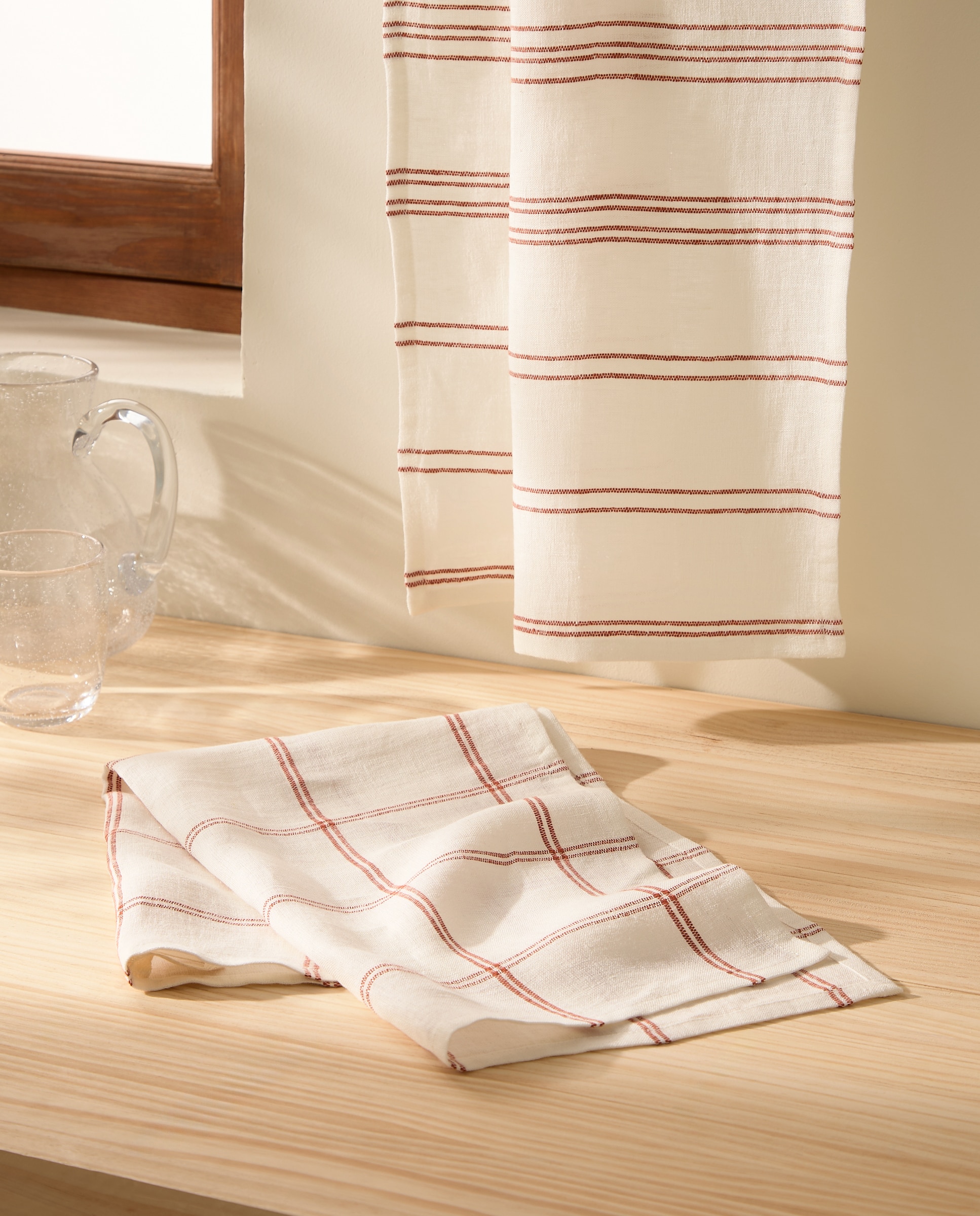 Set 2 paños de cocina sargo lino Altea - Coral Coral-1