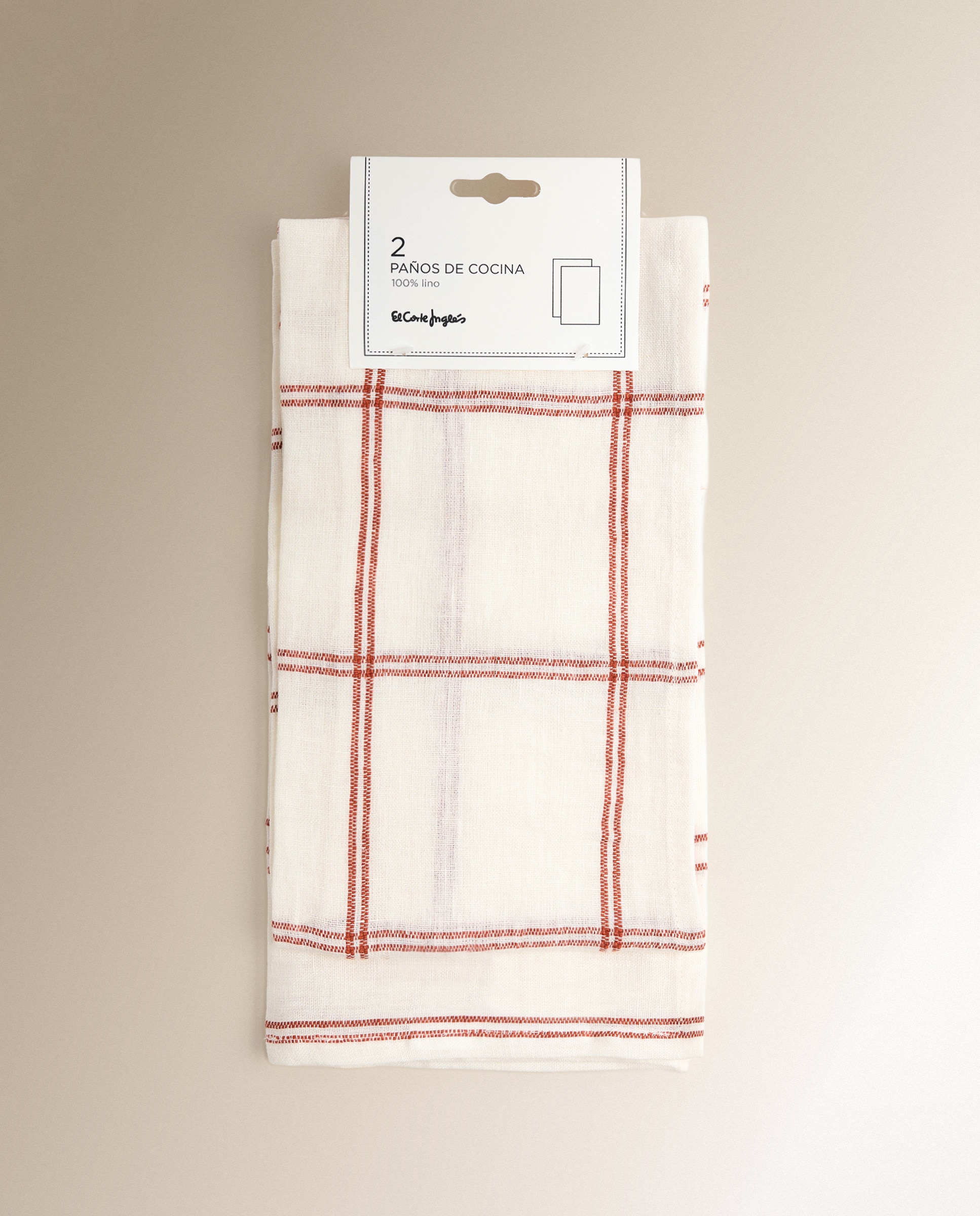 Set 2 paños de cocina sargo lino Altea - Coral Coral-6