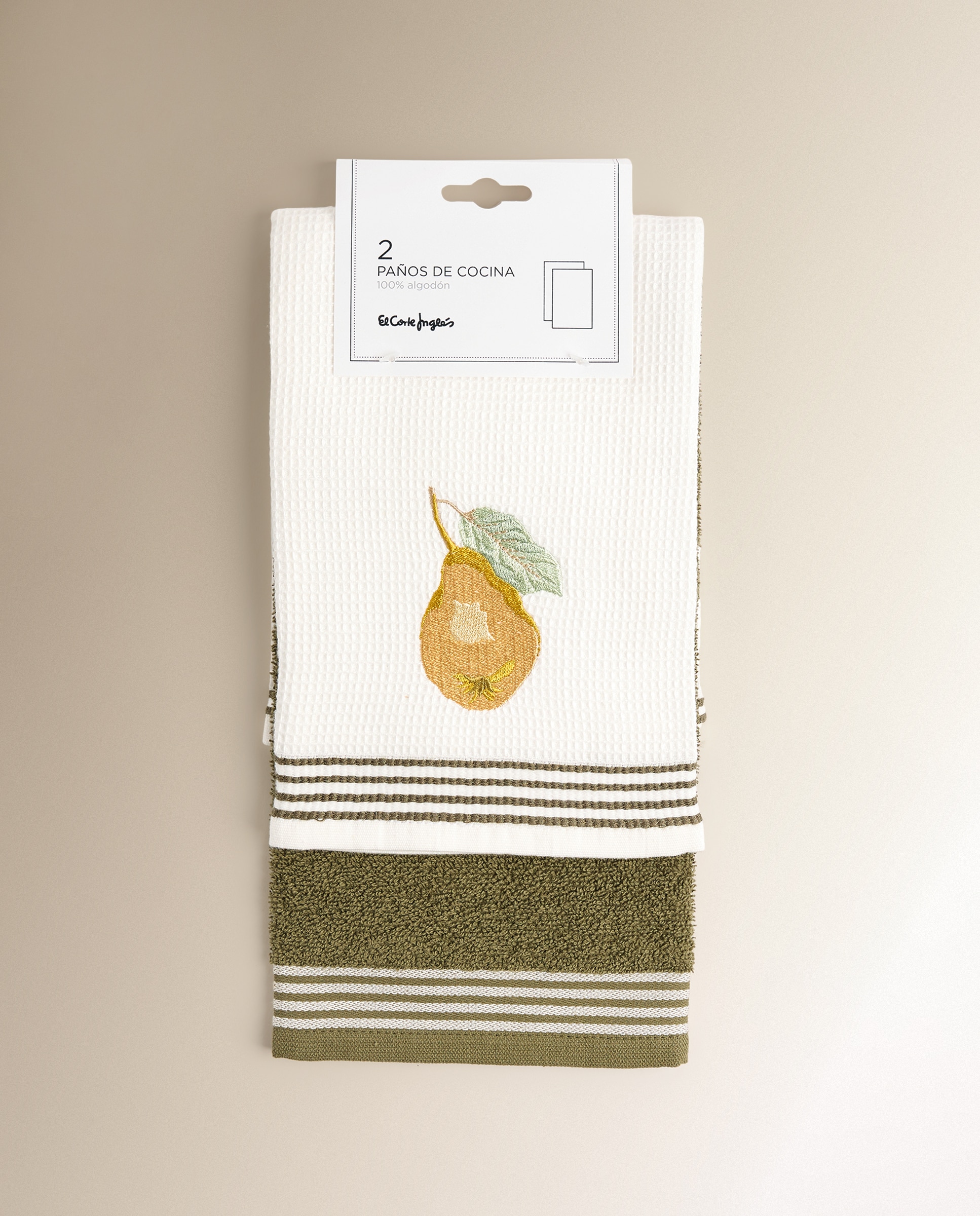 Conjunto de 2 Panos de Cozinha de Algodão Marmelo B Verde-6