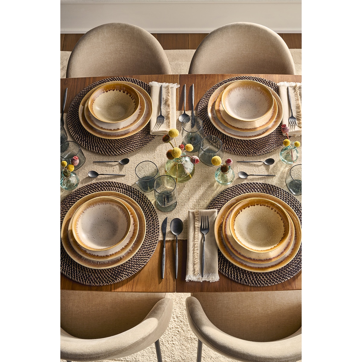 Camino de mesa de yute Jute El Corte Inglés - Beige Beige-5
