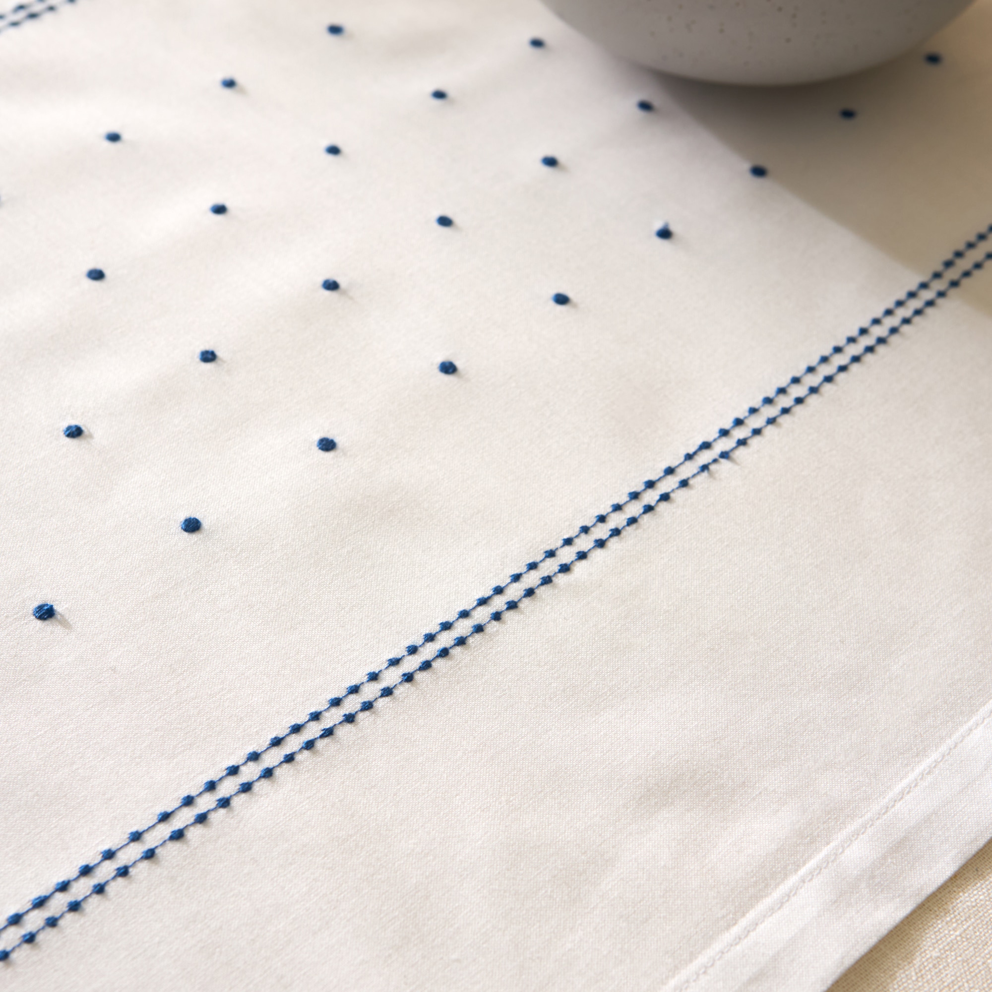 Caminho de Mesa de Algodão Corfú Azul-3