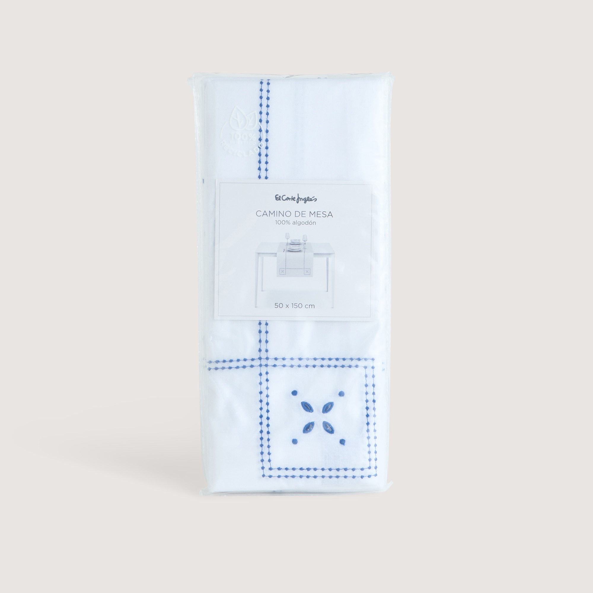 Caminho de Mesa de Algodão Corfú Azul-4