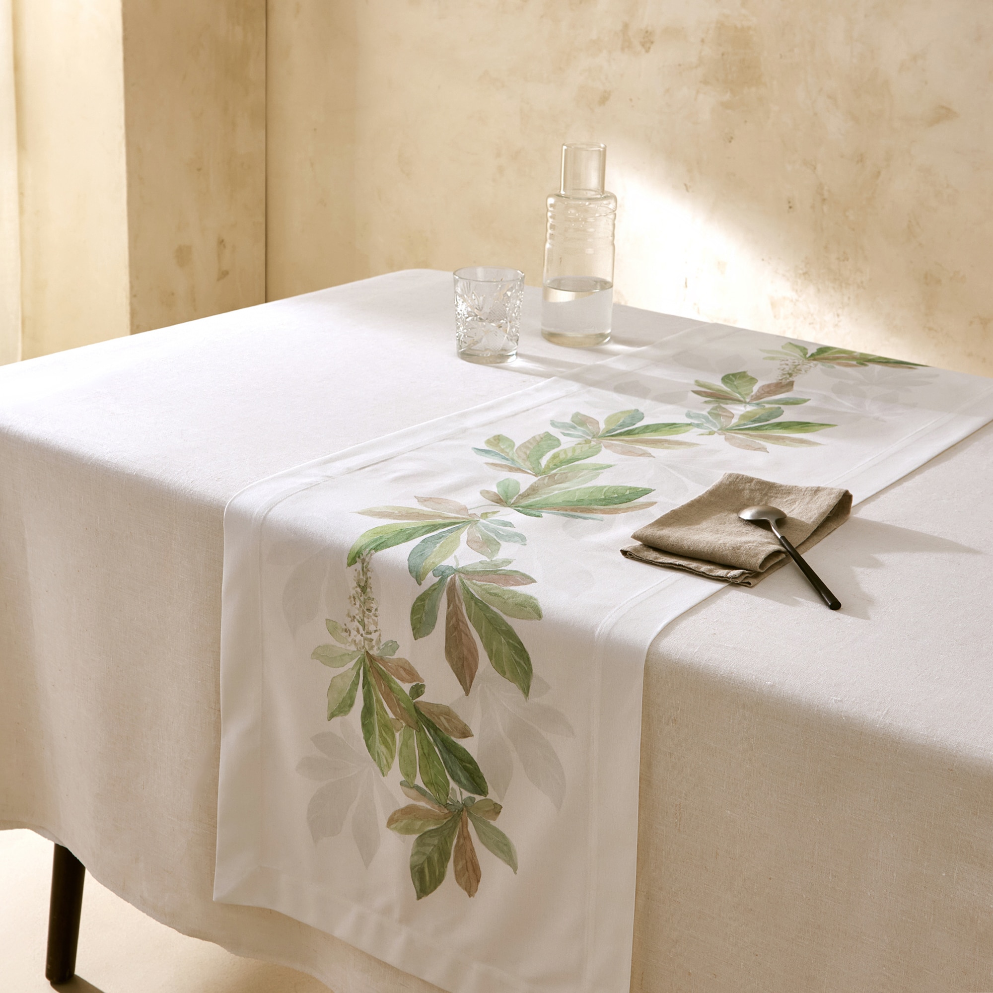 Caminho de Mesa de Algodão Módena Verde-1