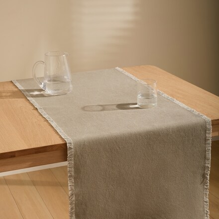 Caminho de mesa em algodão sustentável Duma C 50 x 150 cm Torrado