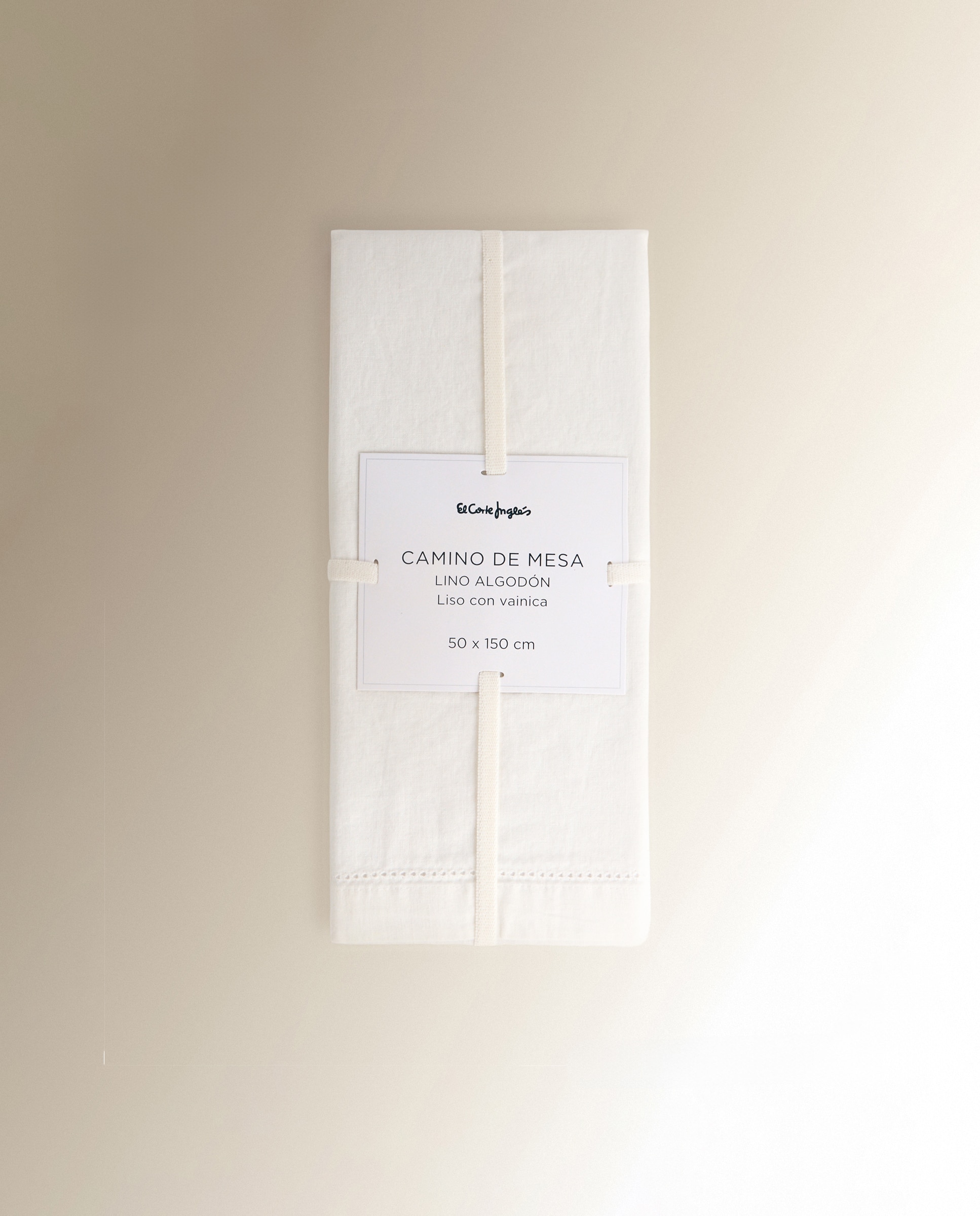 Camino de mesa algodón y lino Vainica - Blanco 50 x 150 cm Blanco-4