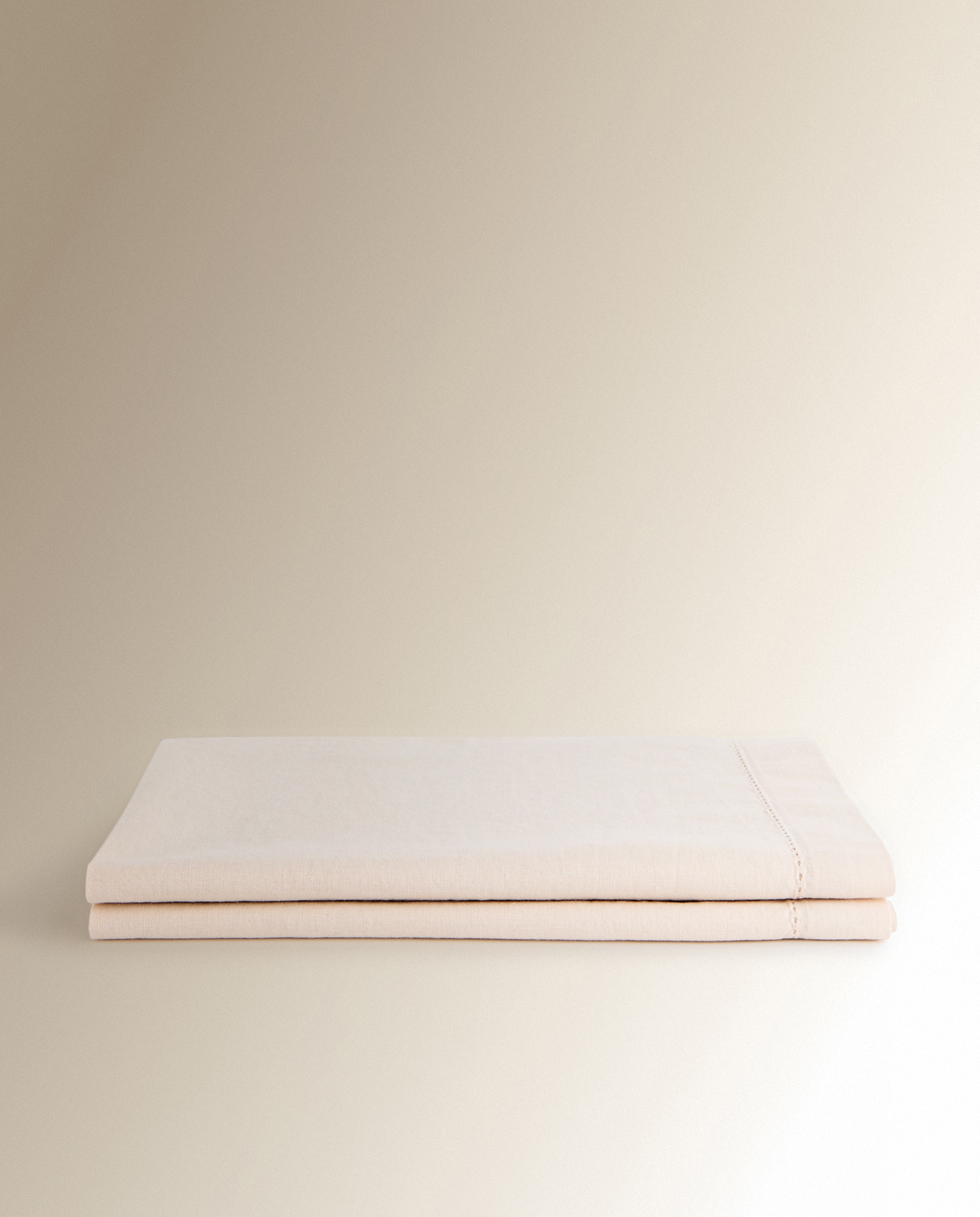 Camino de mesa algodón y lino Vainica - Beige 50 x 150 cm Beige-1
