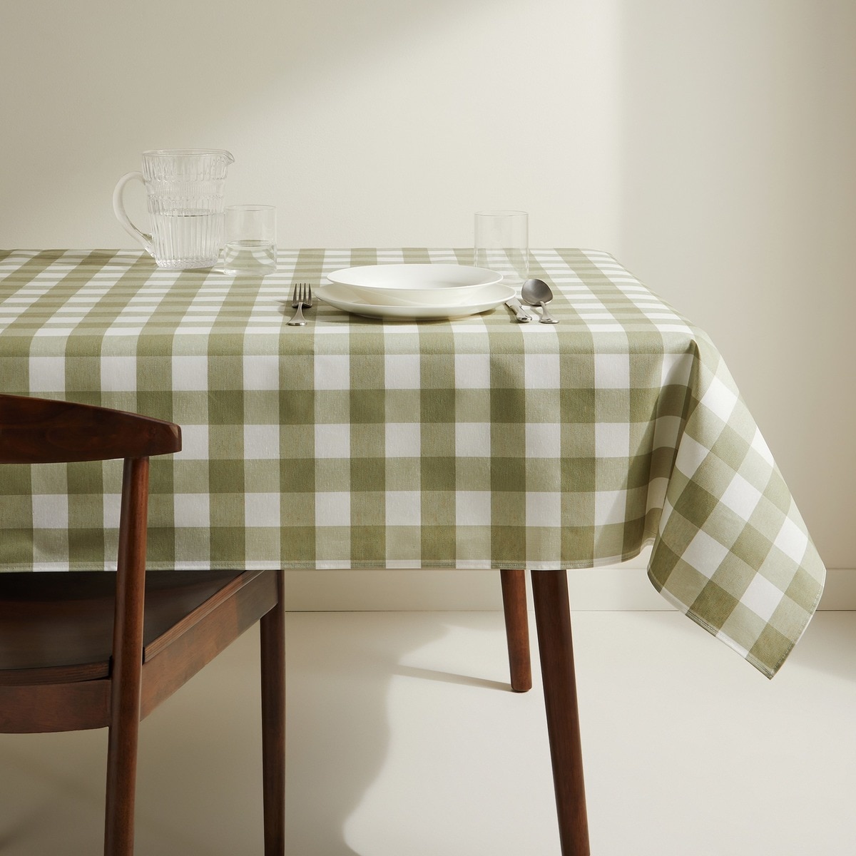 Mantel antimanchas resinado Vichy - Verde 100 x 150 cm Verde-1