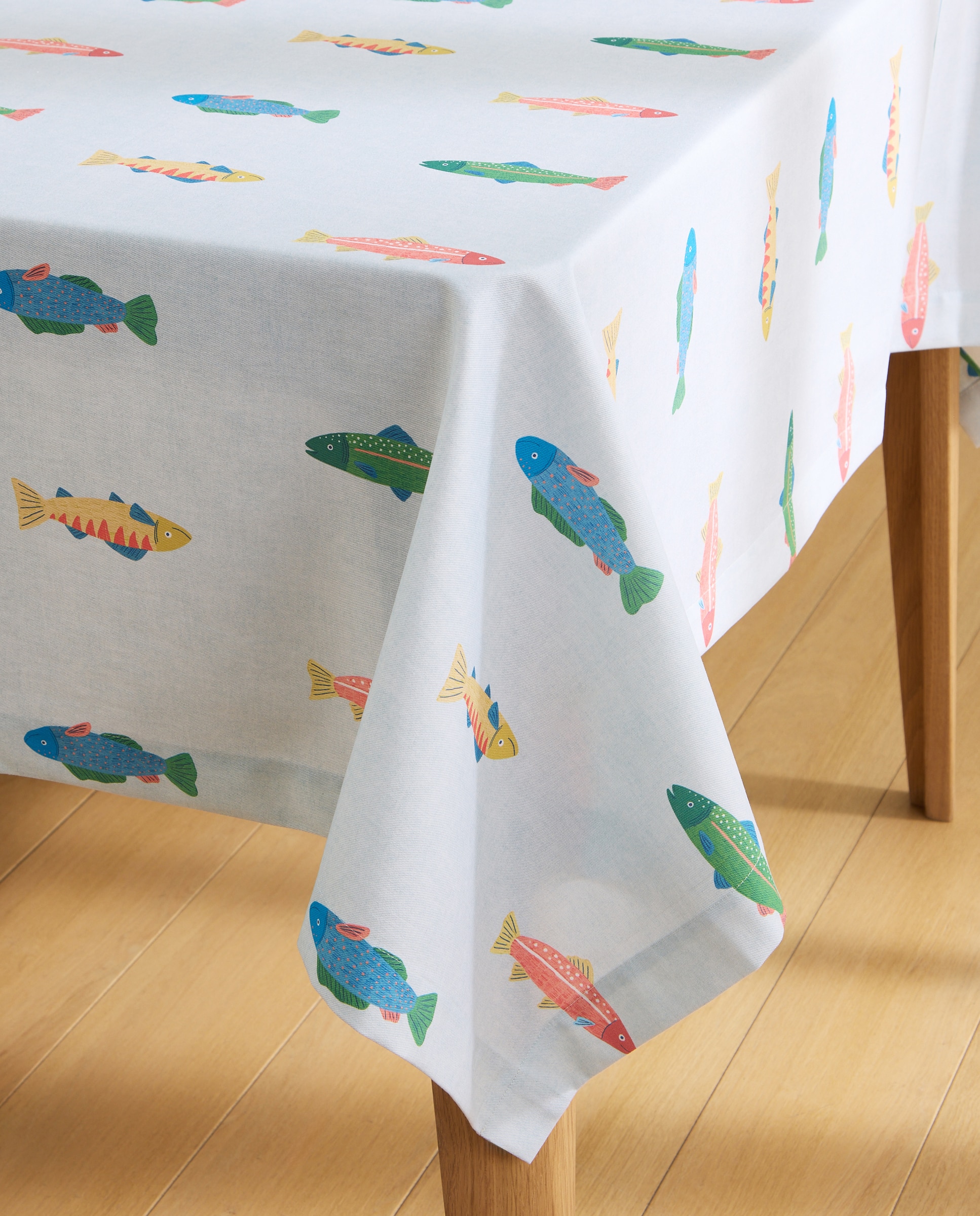 Toalha de Mesa Antinódoas Resinada Peixes Multicolor-4
