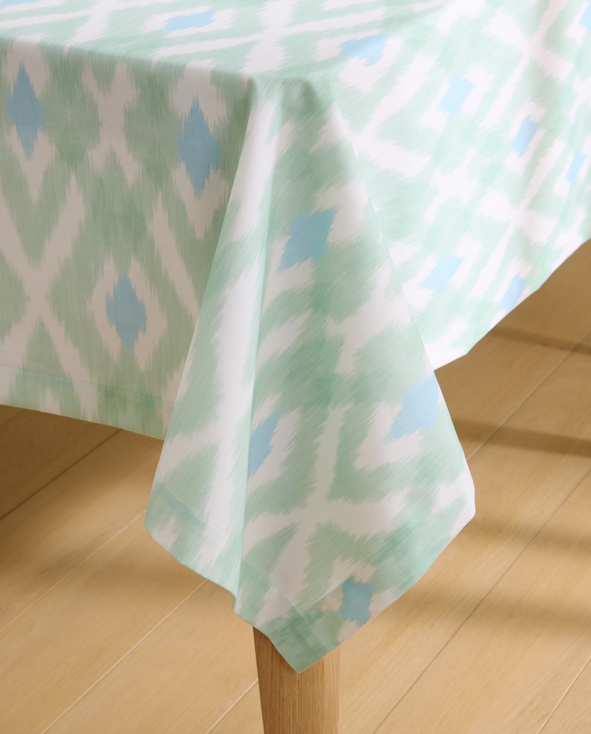 Mantel antimanchas resinado Ikat - Verde 150 x 150 cm Verde-4