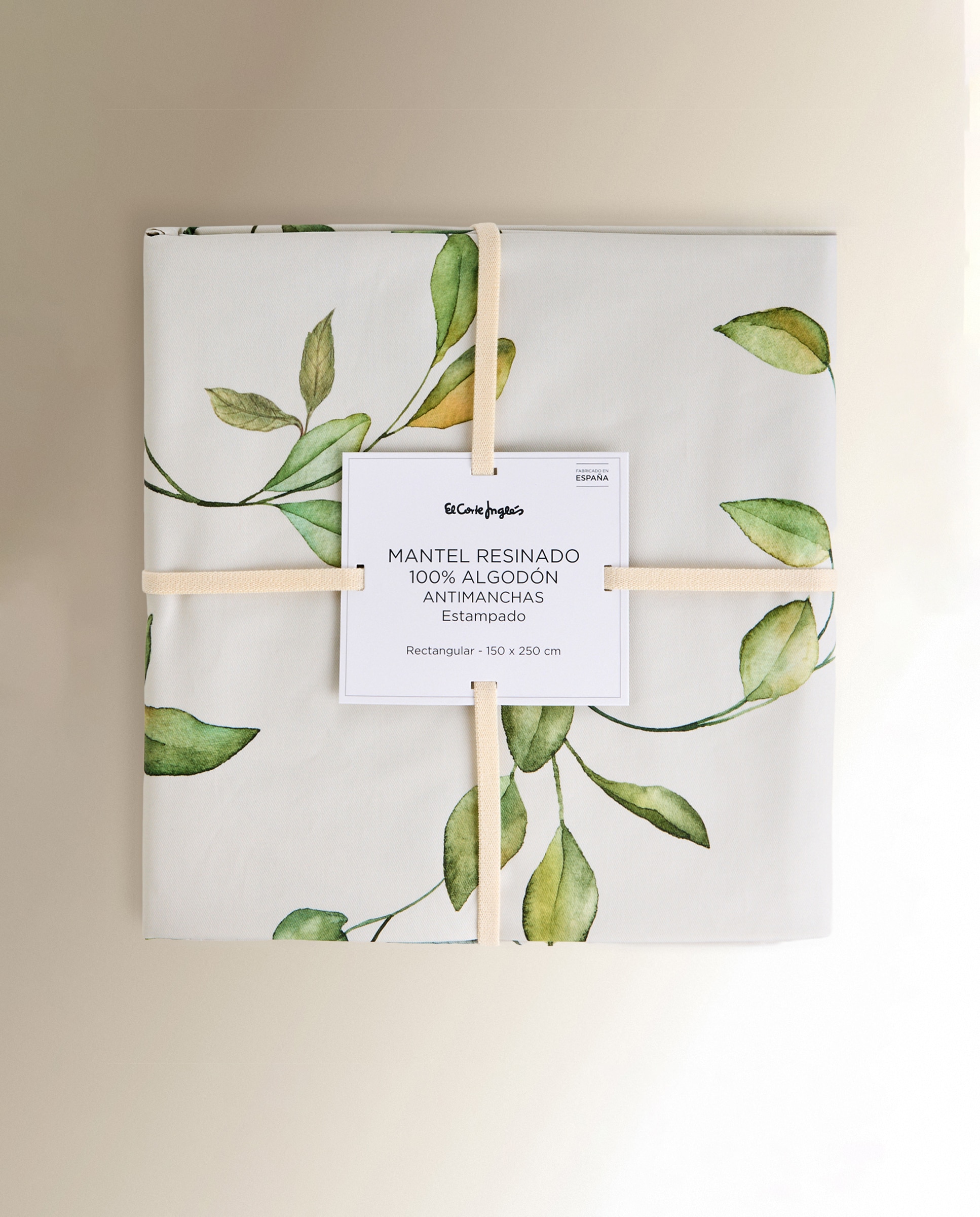 Mantel antimanchas resinado Leaves - Verde 100 x 150 cm Verde-5