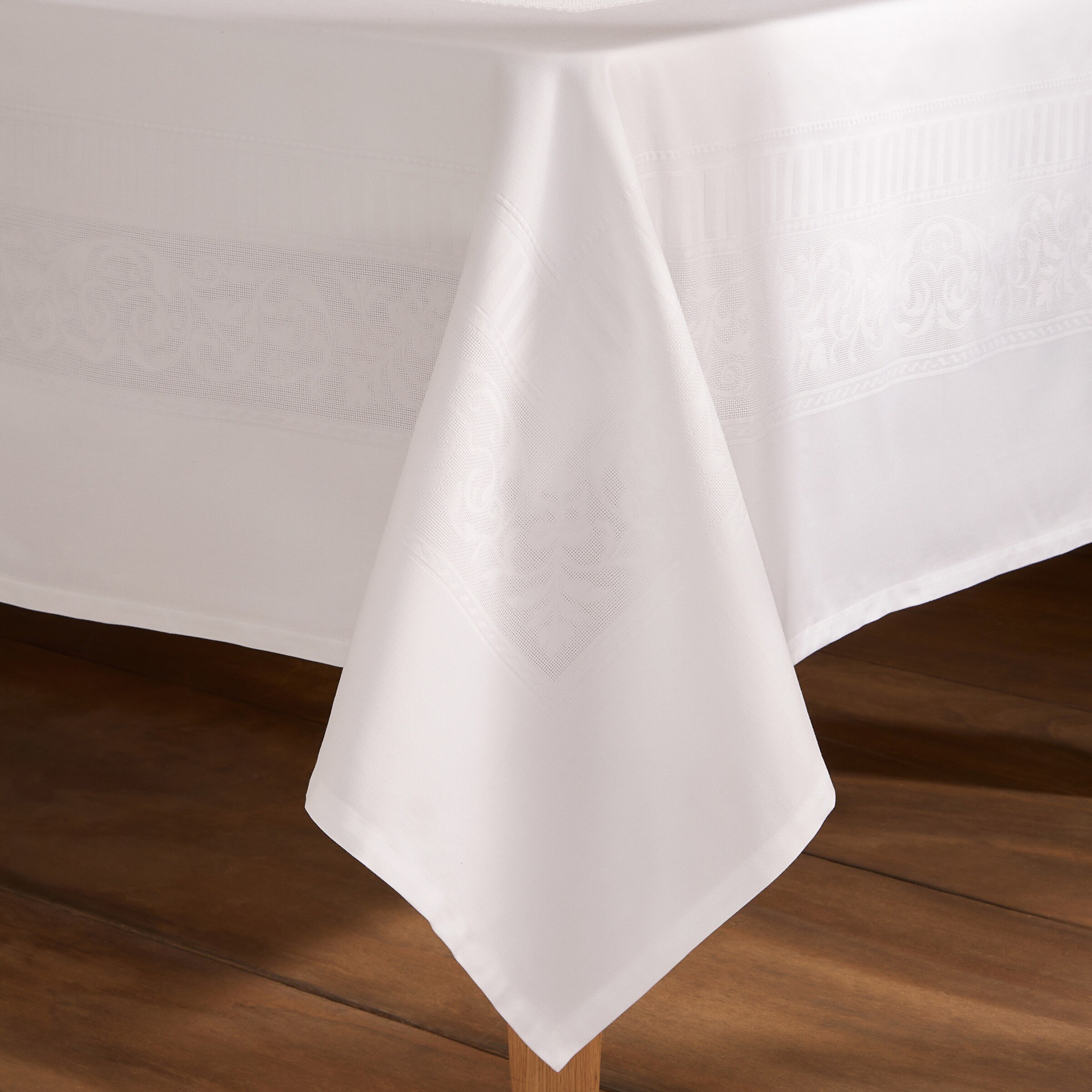 Mantel algodón Versalles - Blanco 170 x 400 cm Blanco-4