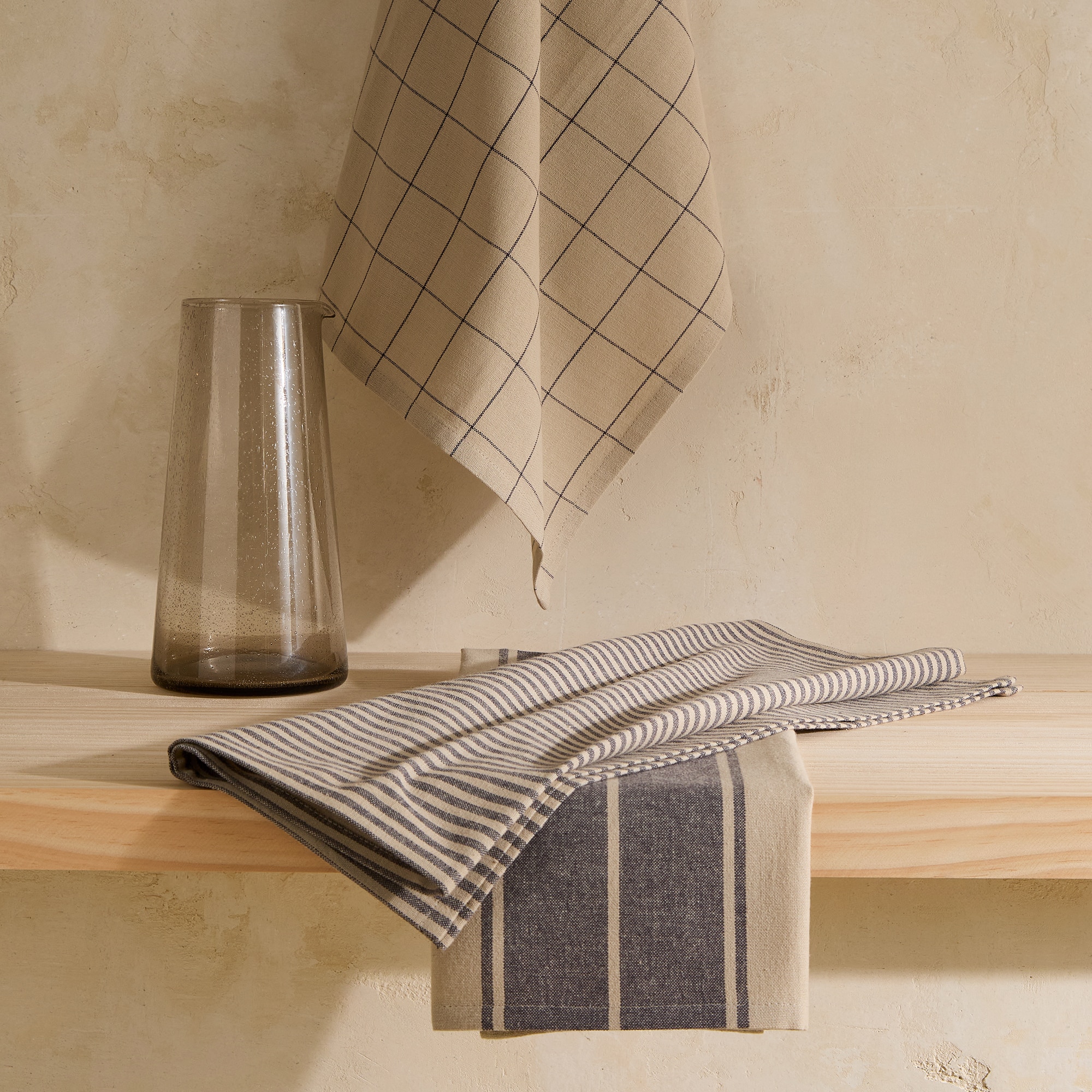 Conjunto de 3 Panos de Algodão Creek Cinzento-1