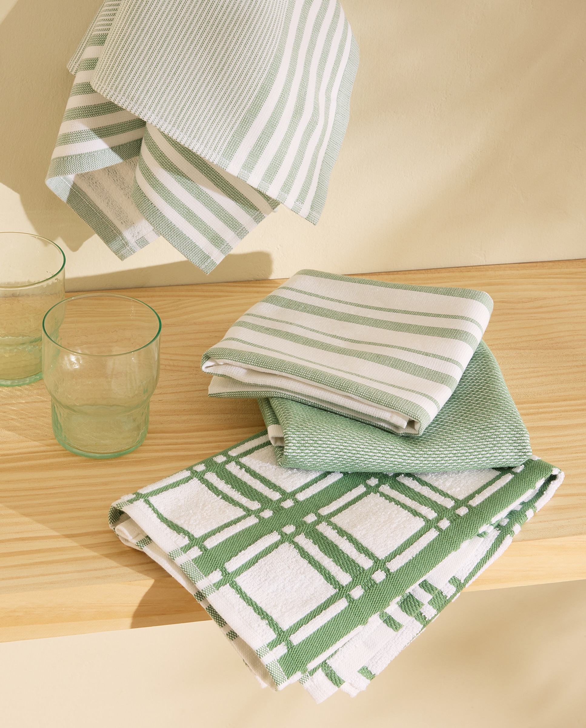 Set 4 paños algodón sostenible Heidi El Corte Inglés - Verde Verde-1