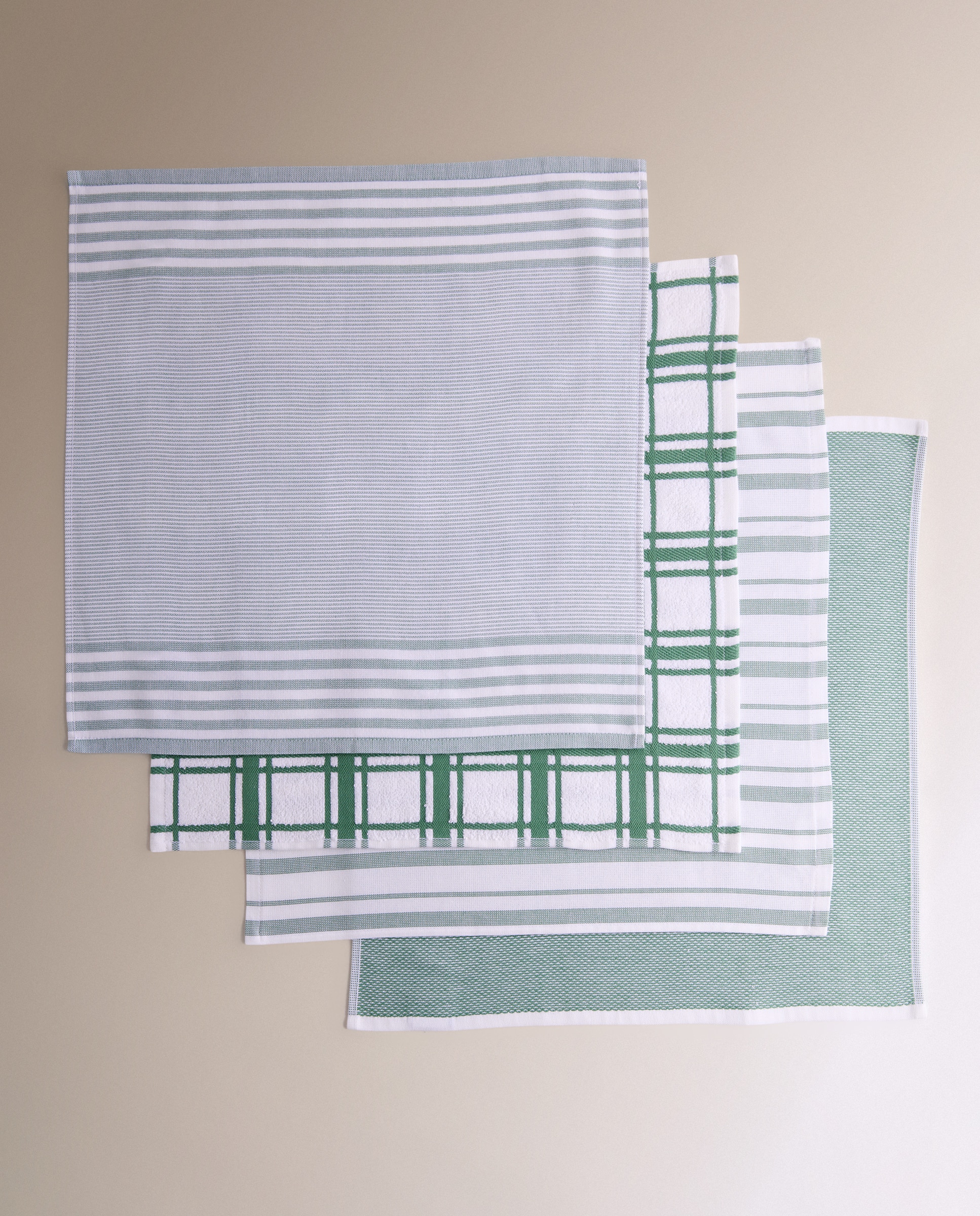 Set 4 paños algodón sostenible Heidi El Corte Inglés - Verde Verde-5