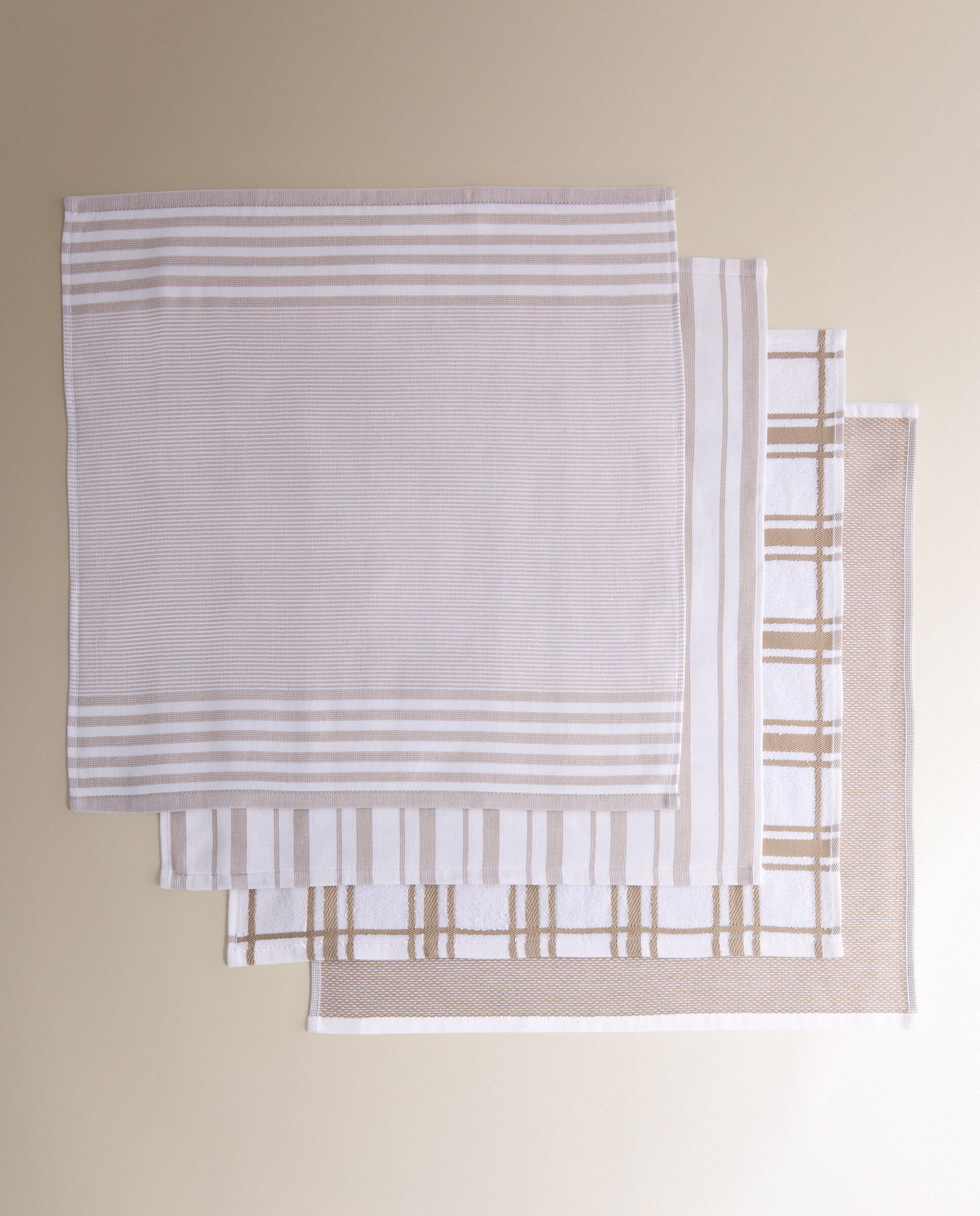 Set 4 paños algodón sostenible Heidi El Corte Inglés - Beige Beige-5