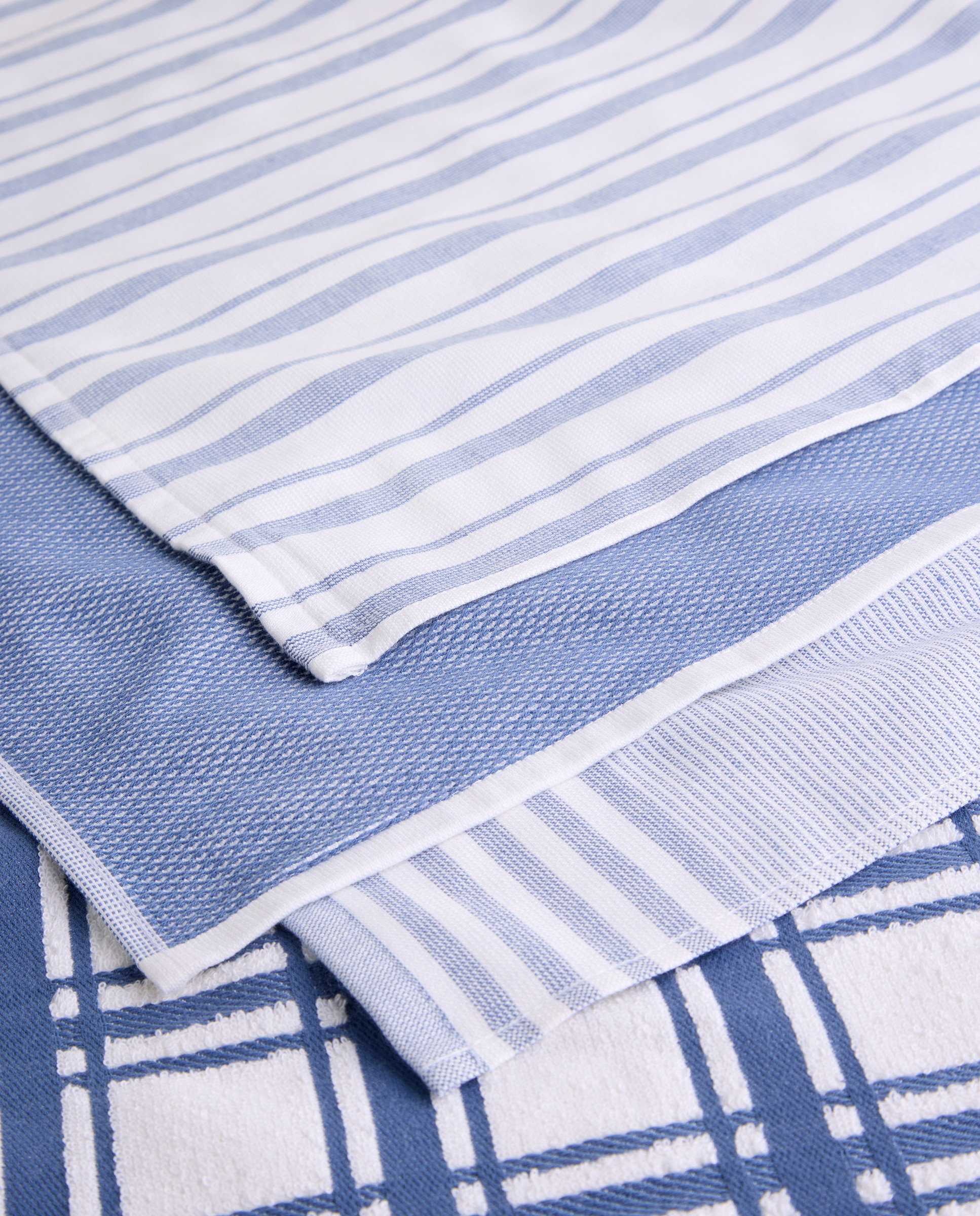 Conjunto de 4 panos de algodão sustentável Heidi Azul-3