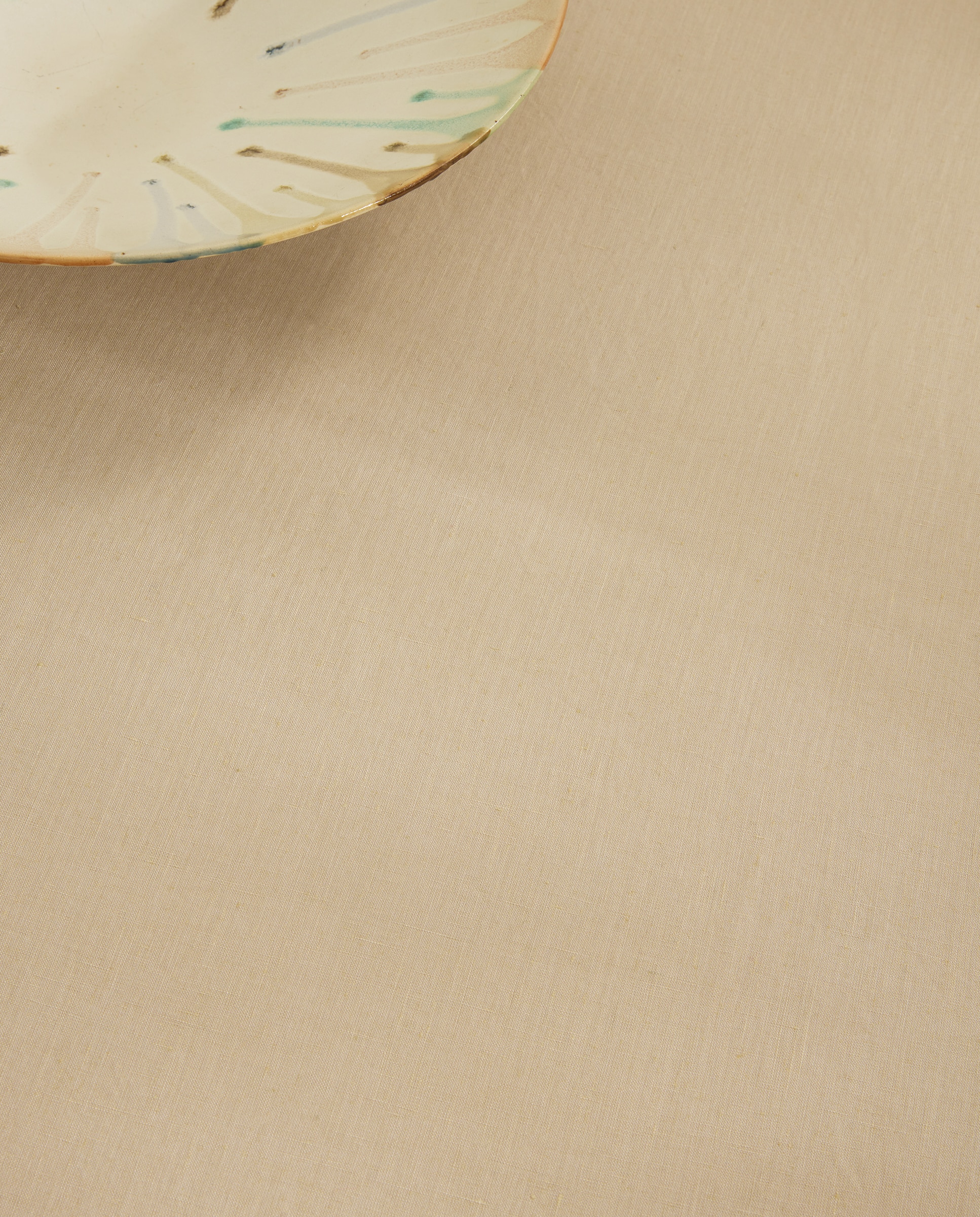 Toalha de Mesa de Linho Bege-3