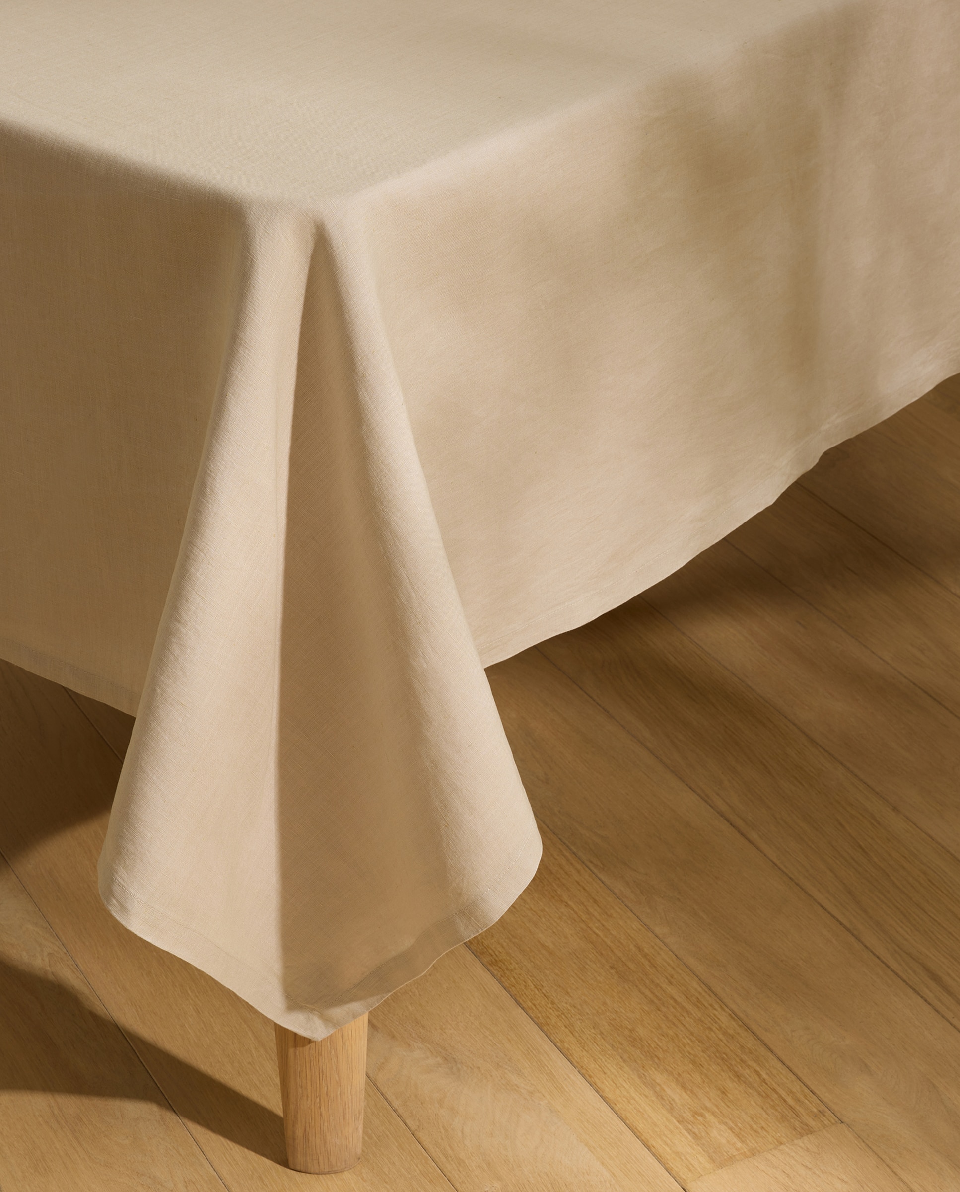 Toalha de Mesa de Linho Bege-4