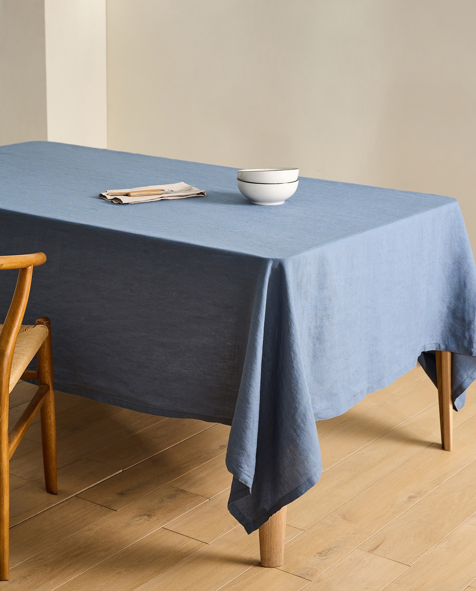 Mantel Lino Room - El Corte Inglés - Azul 190 x 400 cm Azul-1