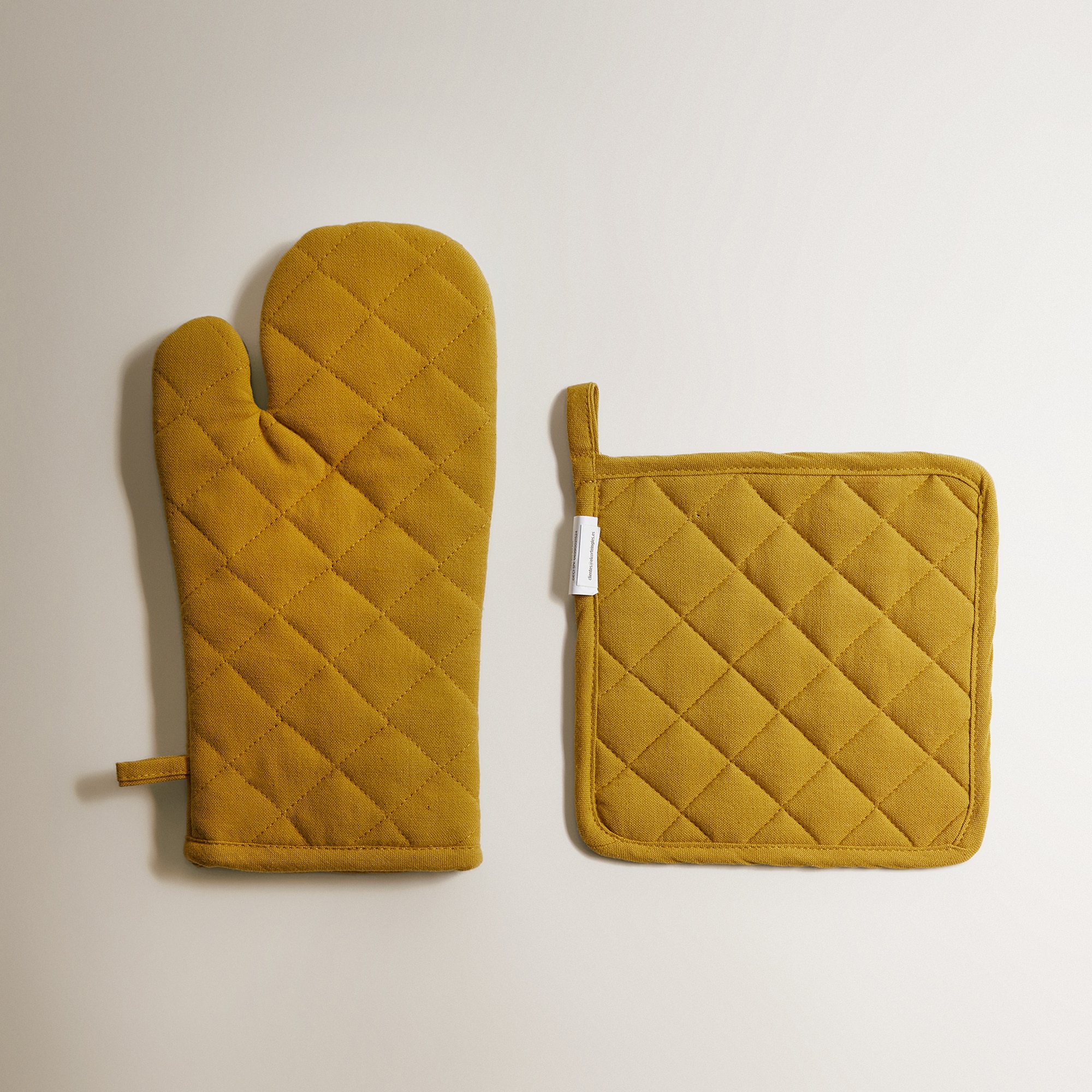 Conjunto de luva e pega Basic II Mostarda-1