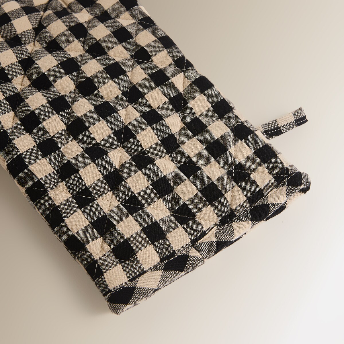 Conjunto de Luva e Pega Mini Vichy Preto-2