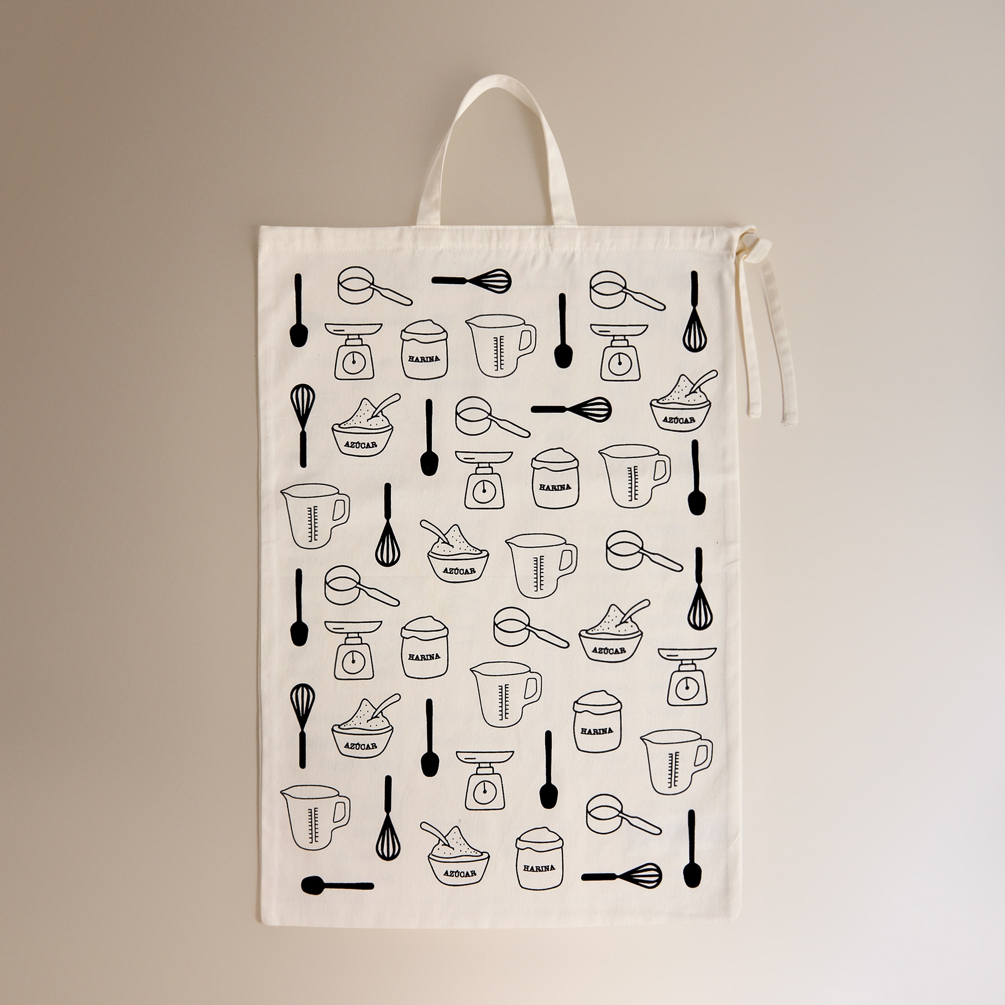 Bolsa de pão em algodão sustentável Medidas Branco-3