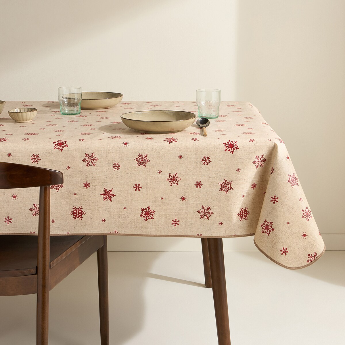 Mantel antimanchas PVC Copos Basics El Corte Inglés Beige-1