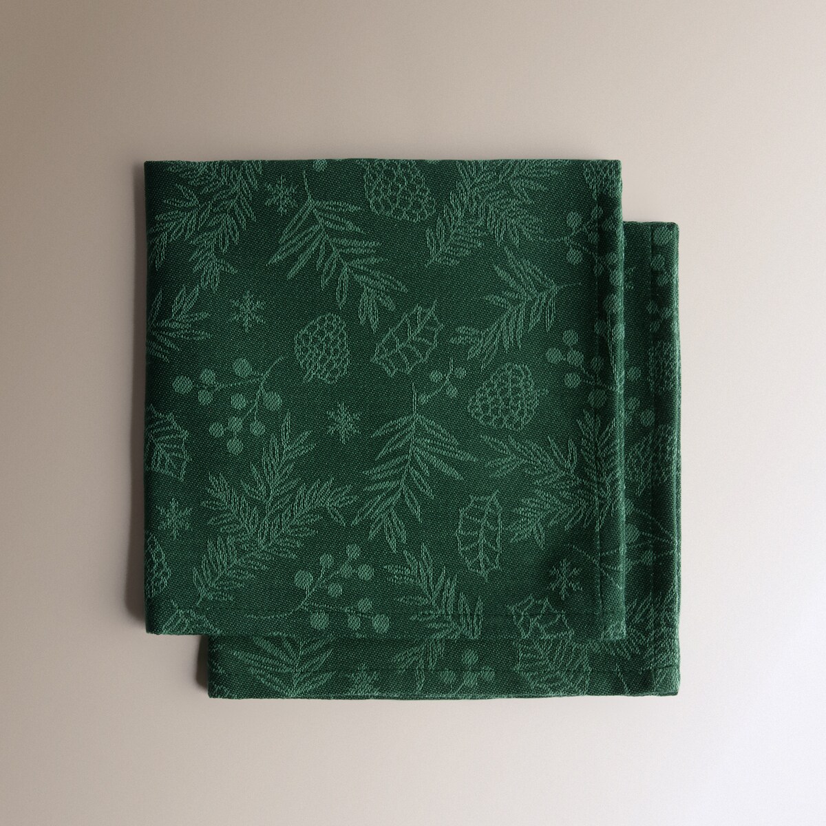 Set 4 servilletas mezcla algodón Holy Jacquard Verde-3