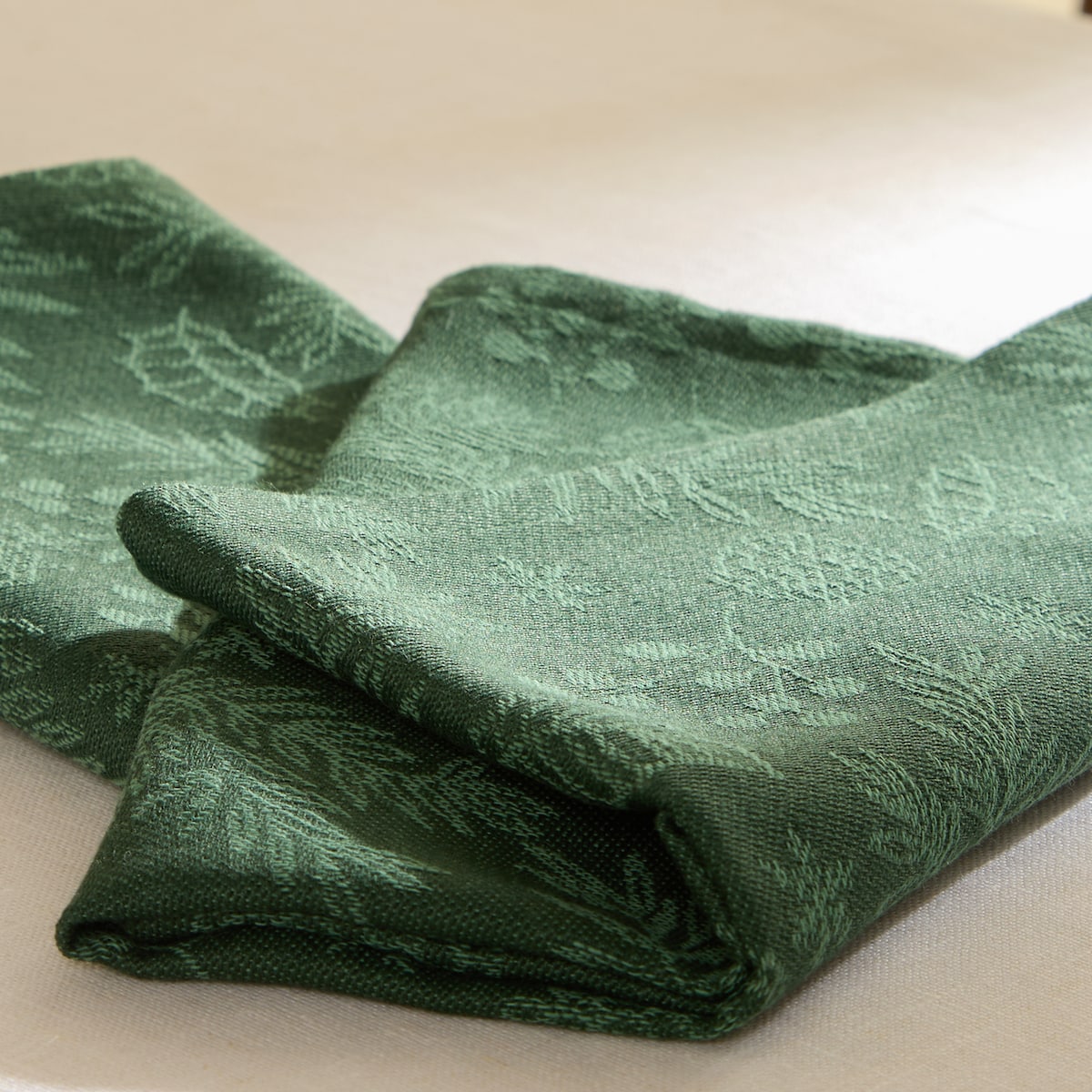 Set 4 servilletas mezcla algodón Holy Jacquard Verde-4