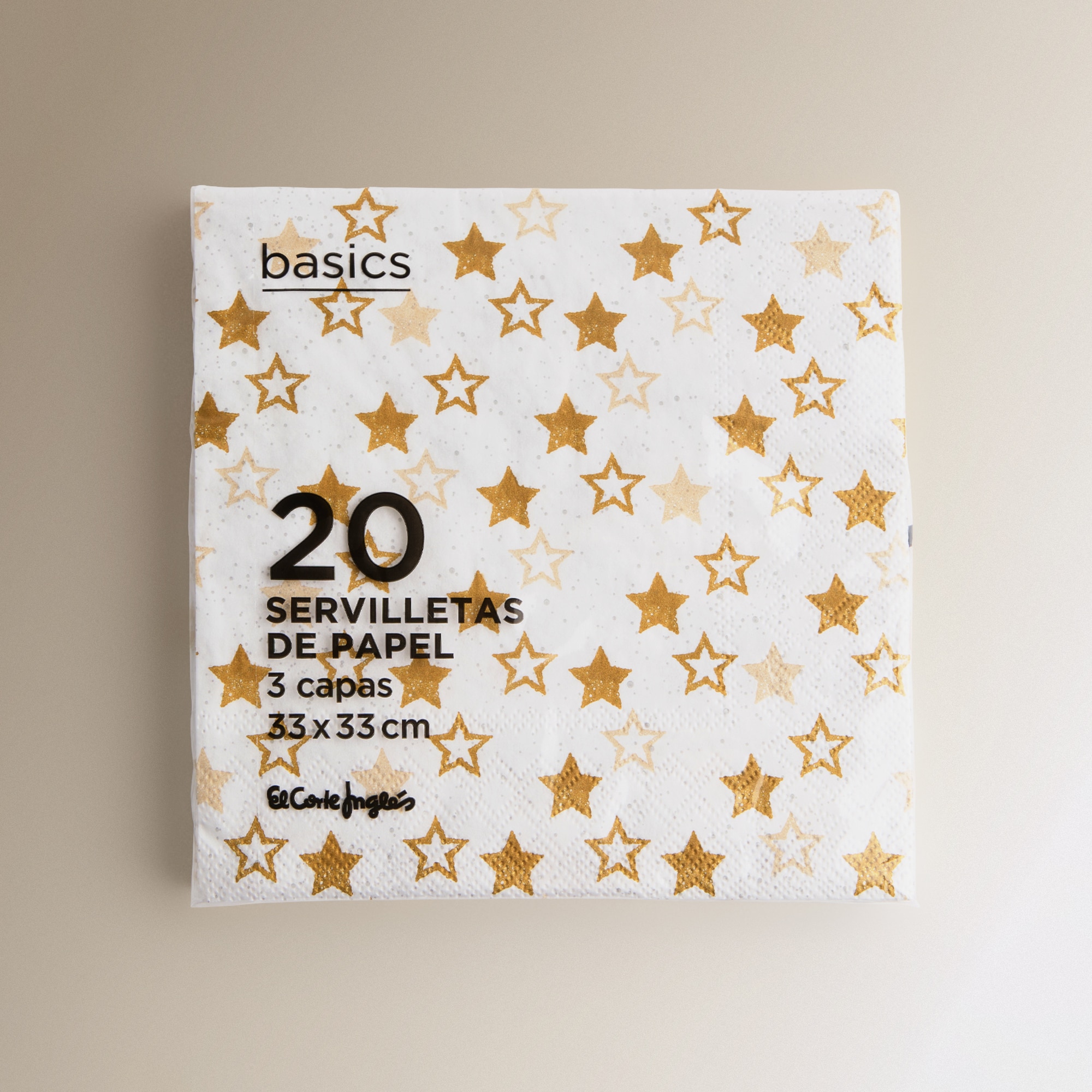 Pack de 20 servilletas de papel Stars Oro-2
