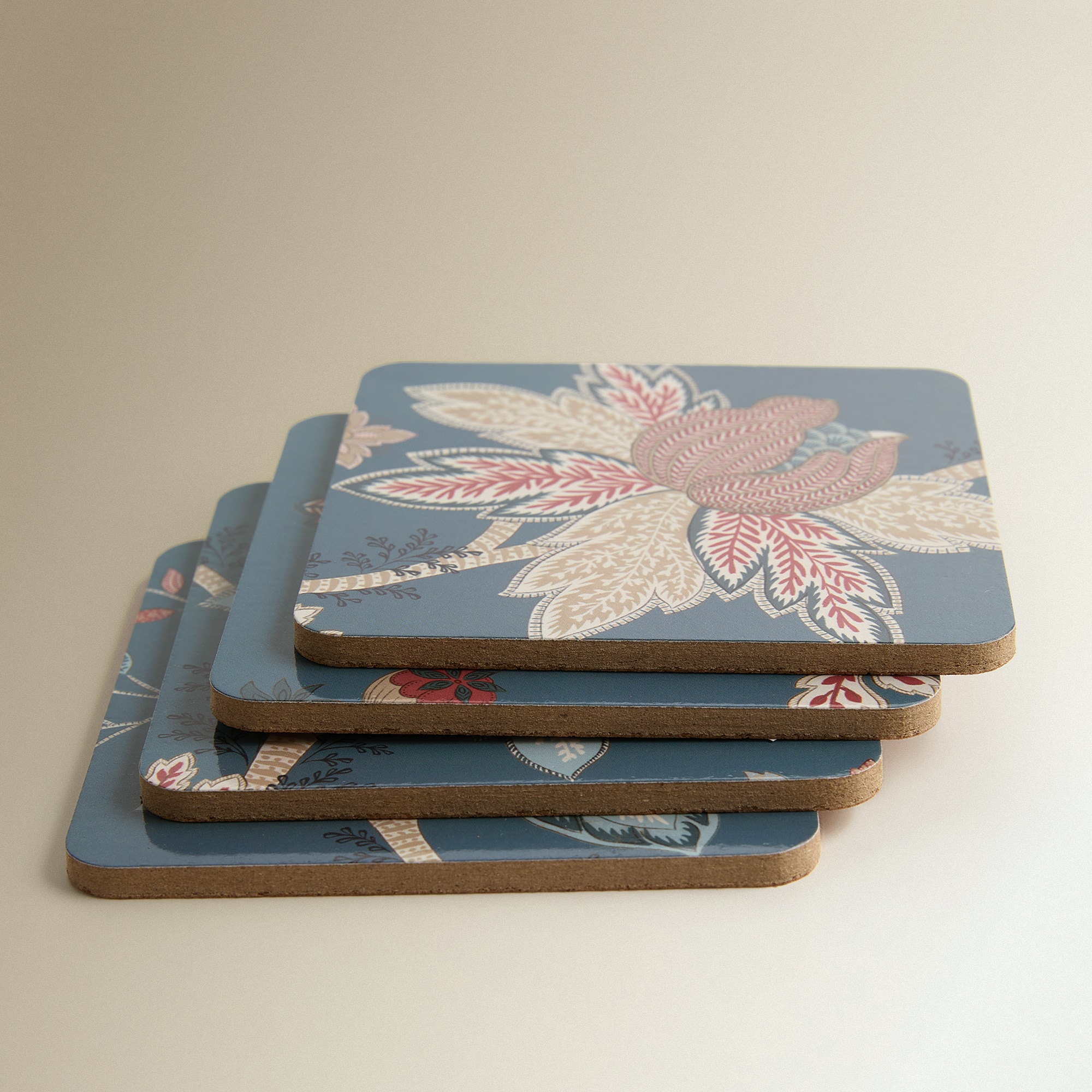 Conjunto de 4 Bases para Copos de MDF Verona Azul-2