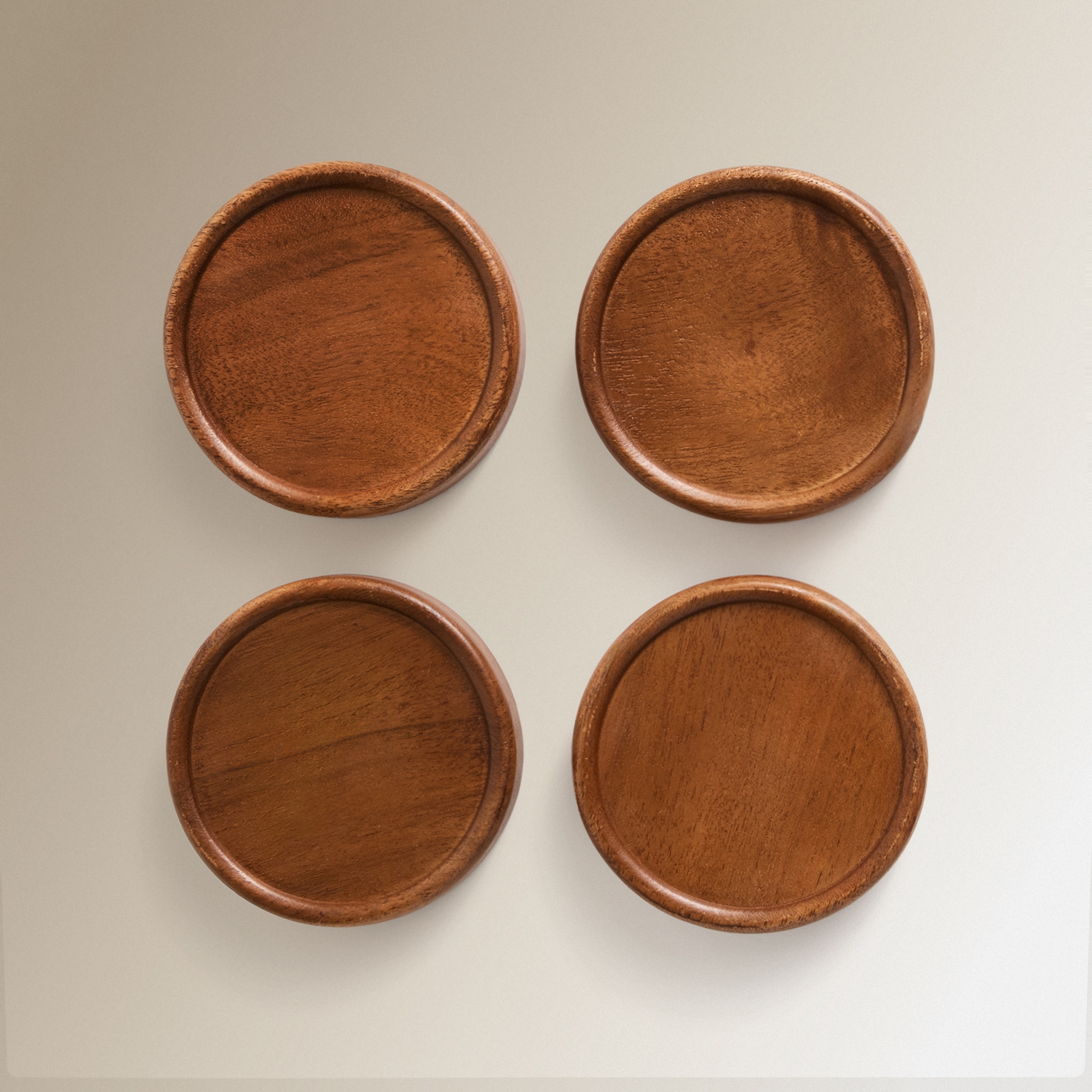 Imagem 0 de Conjunto de 4 Bases para Copos em Madeira Tampere