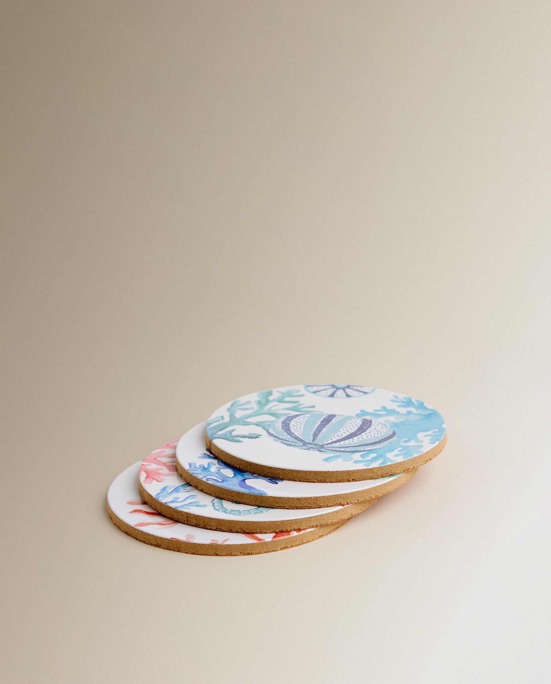 Conjunto de 4 Bases para Copos de MDF Recife Azul-2