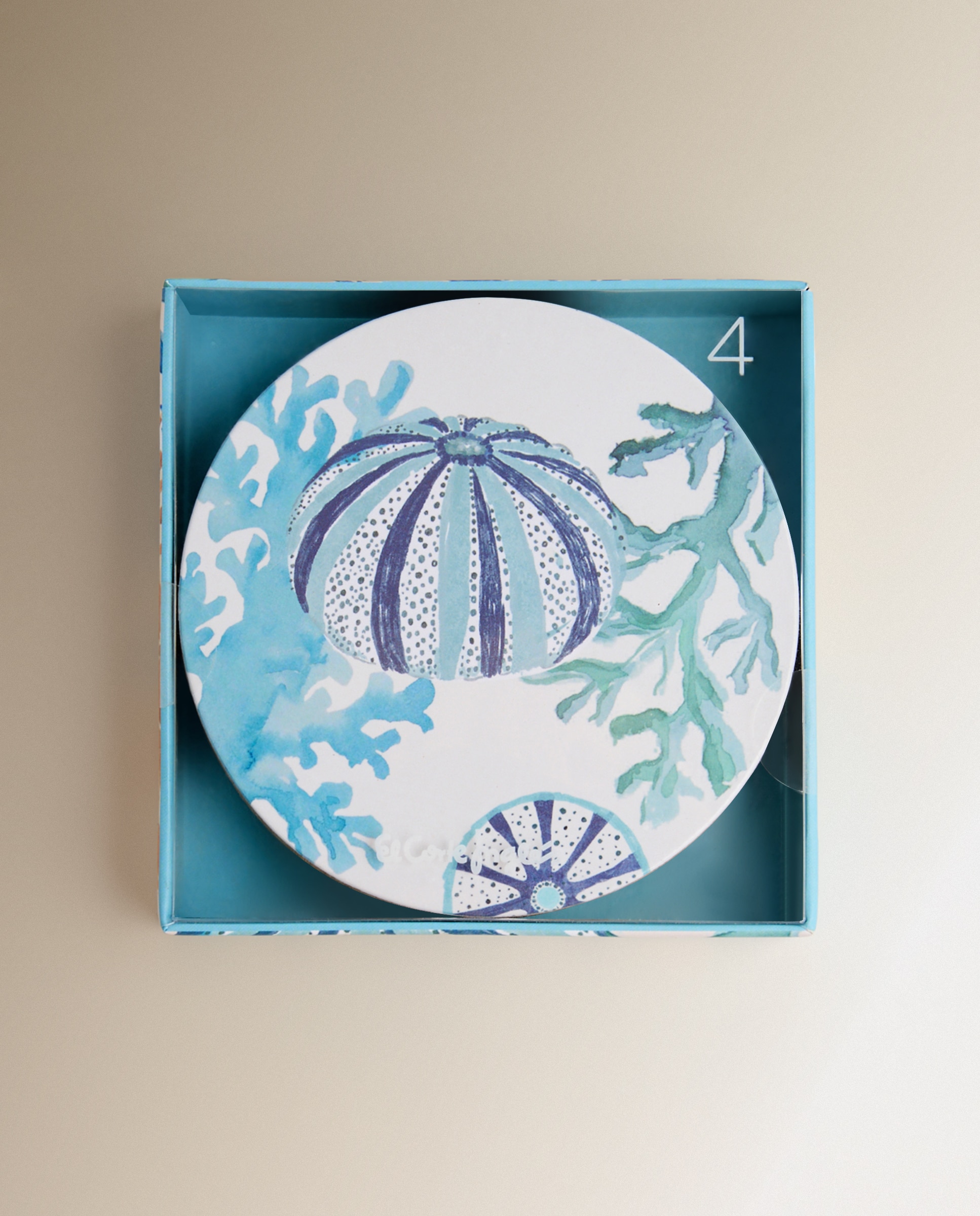 Conjunto de 4 Bases para Copos de MDF Recife Azul-3