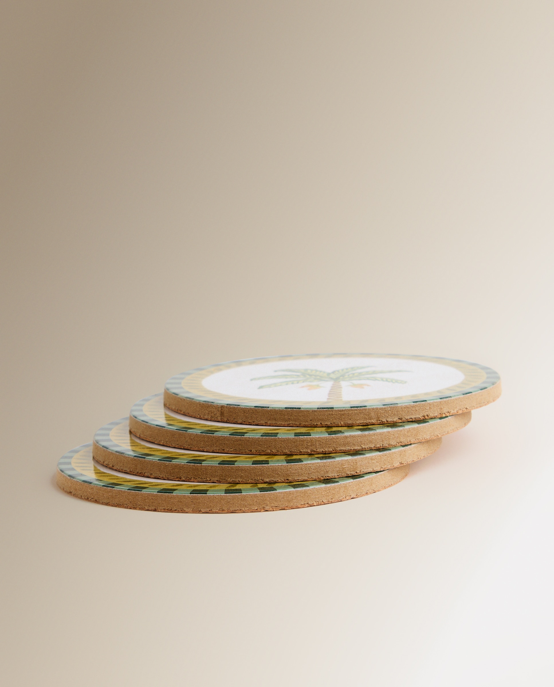 Conjunto de 4 bases para copos MDF Malambo Verde-2