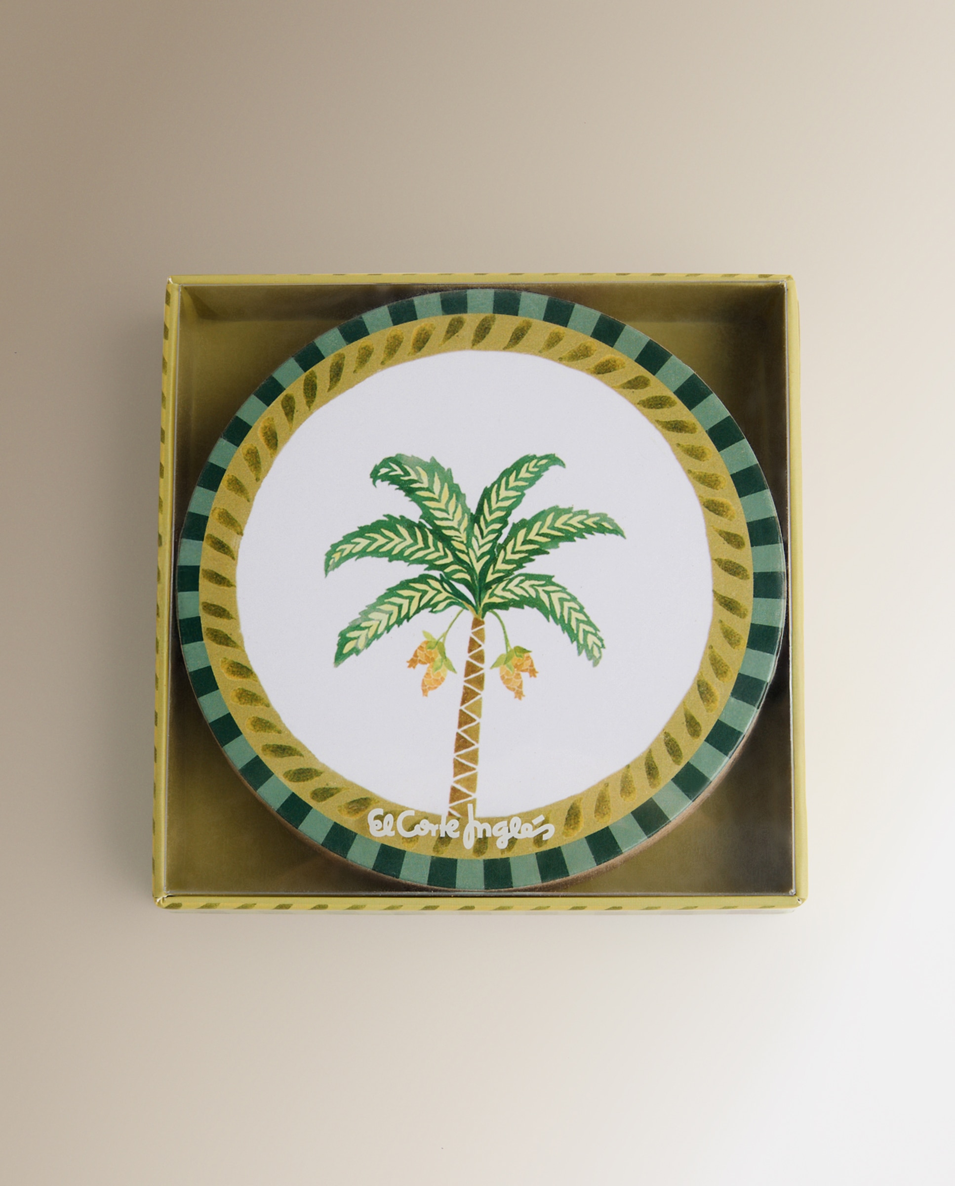 Conjunto de 4 bases para copos MDF Malambo Verde-3