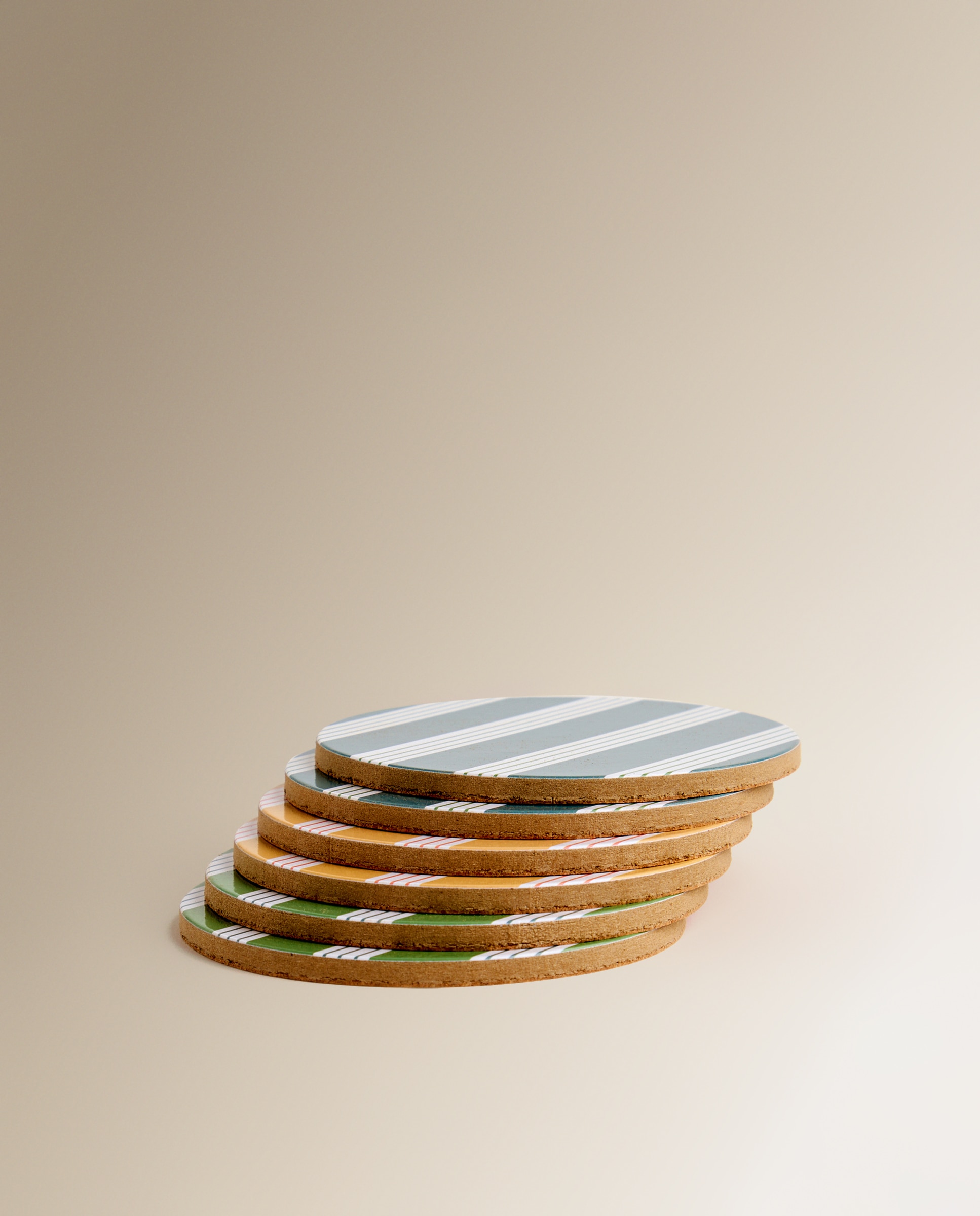 Conjunto de 6 bases para copos MDF Agave Multicolor-2